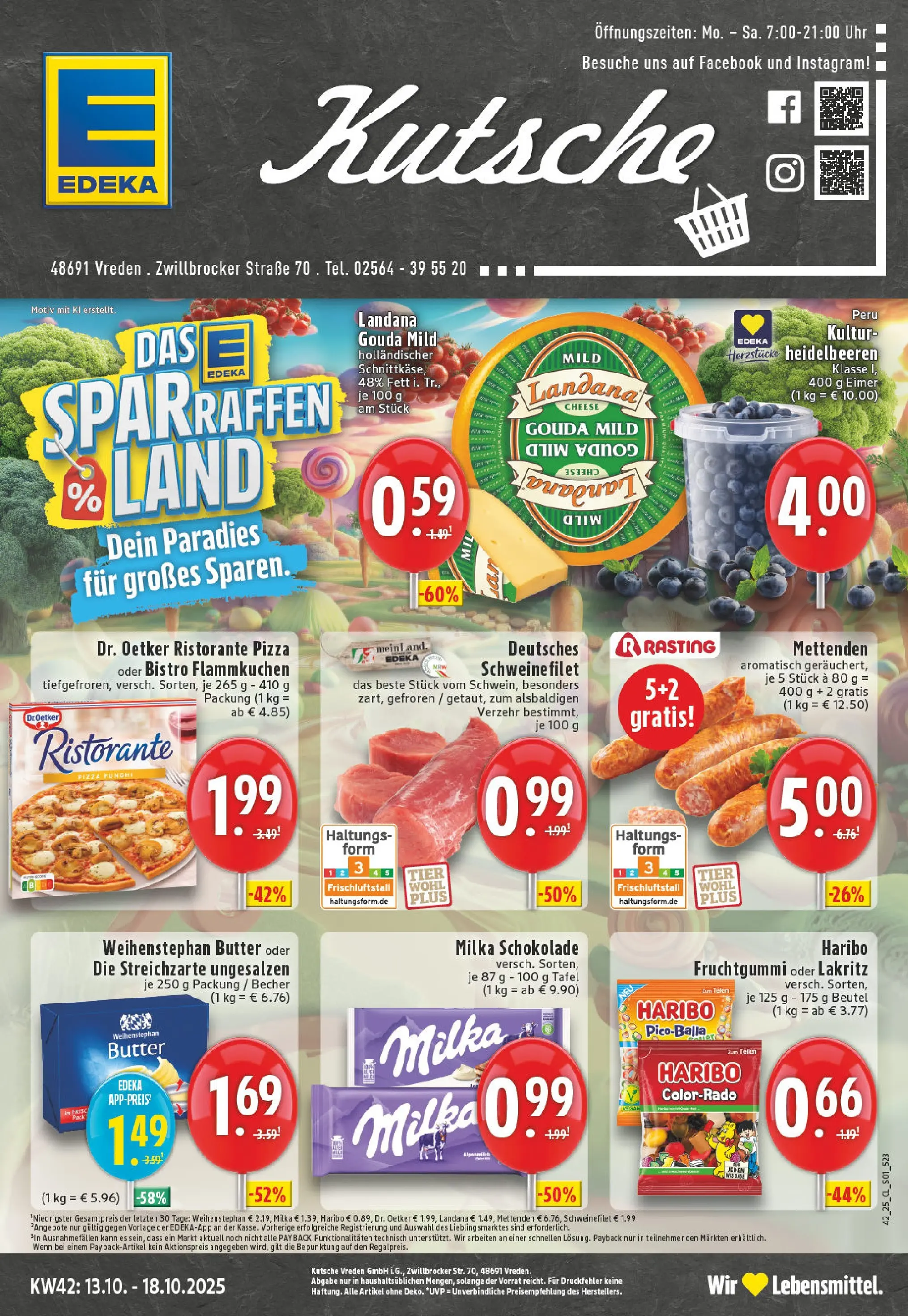 Edeka prospekt Vreden	 (ab 13.10.2025) » Angebote Online | Seite: 1 | Produkte: Haribo, Butter, Milka schokolade, Weihenstephan butter