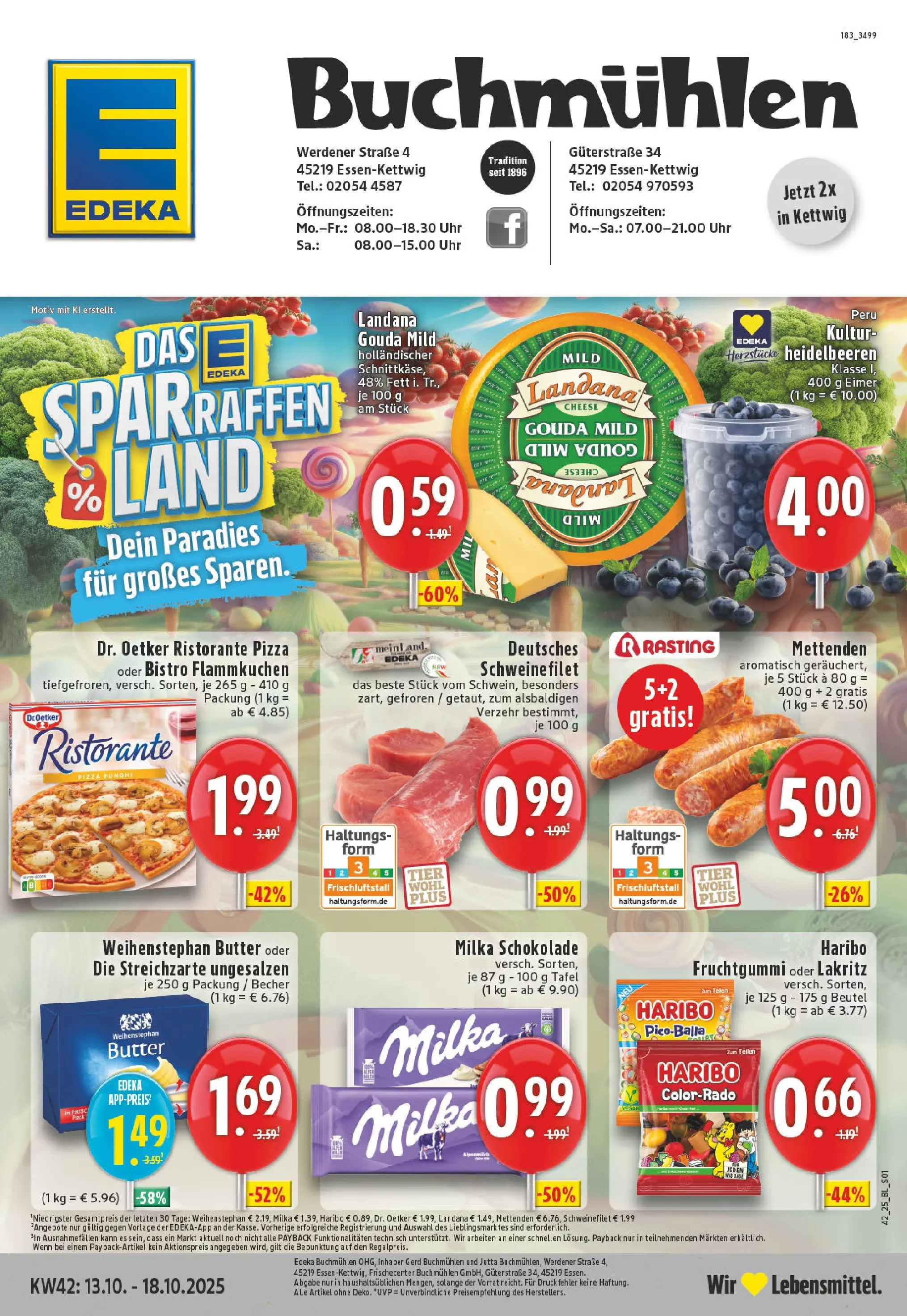 Edeka prospekt Essen	 (ab 13.10.2025) » Angebote Online | Seite: 1 | Produkte: Butter, Milka schokolade, Milka, Uhr