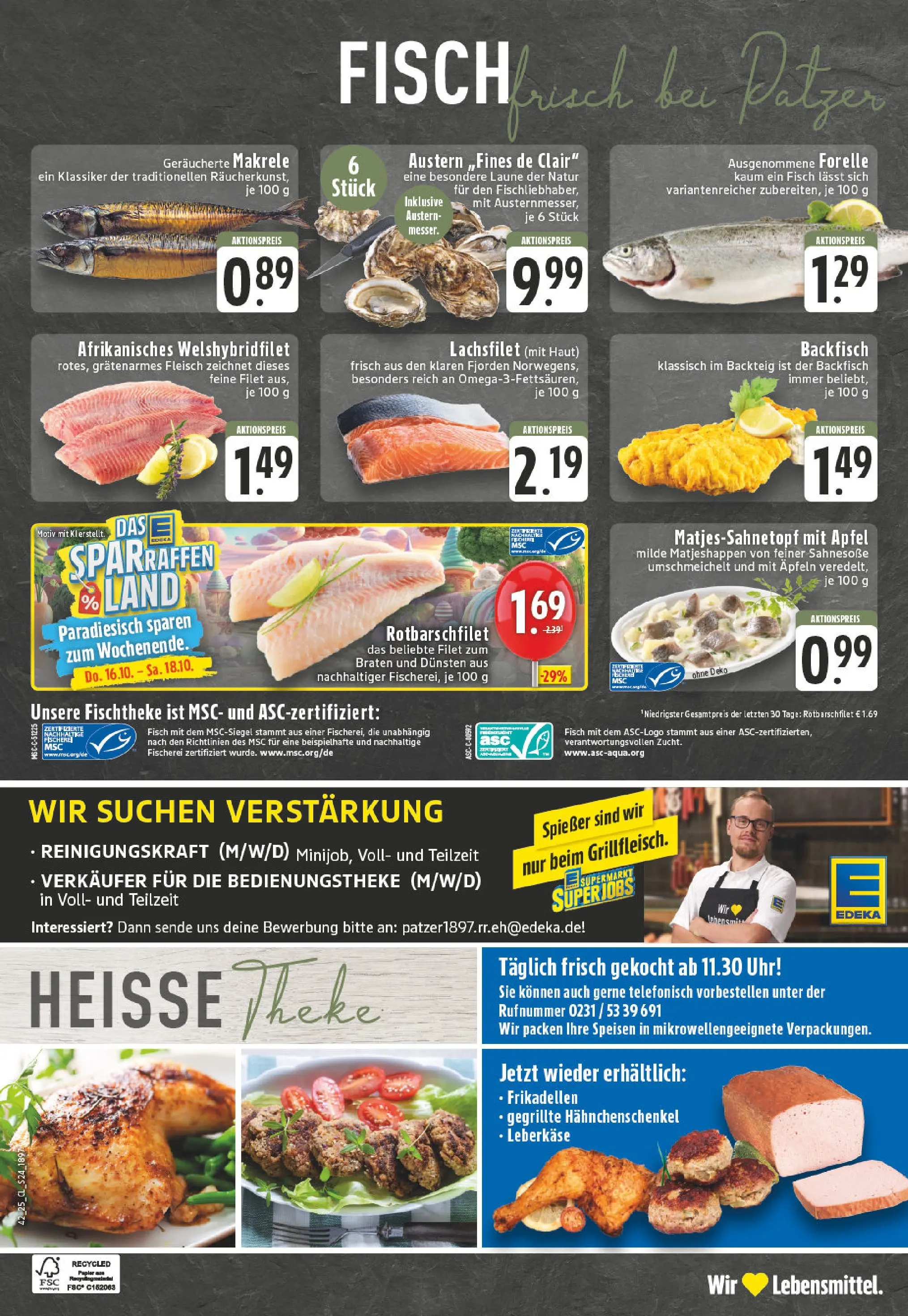 Edeka prospekt Dortmund - Wickede	 (ab 13.10.2025) » Angebote Online | Seite: 24 | Produkte: Hahnchenschenkel, Theke, Fisch, Leberkase