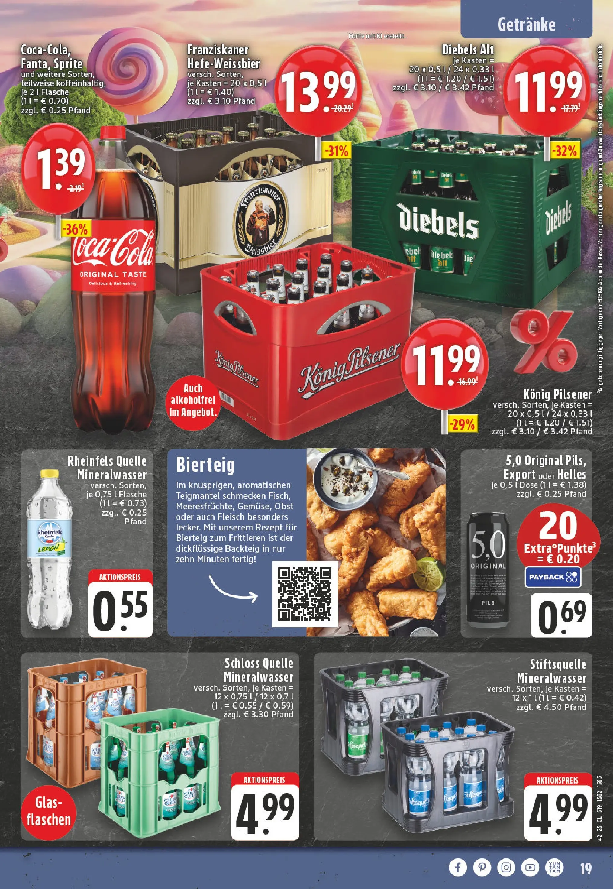 Edeka prospekt Oelde	 (ab 13.10.2025) » Angebote Online | Seite: 19 | Produkte: Coca cola, Cola, Obst, Rheinfels quelle