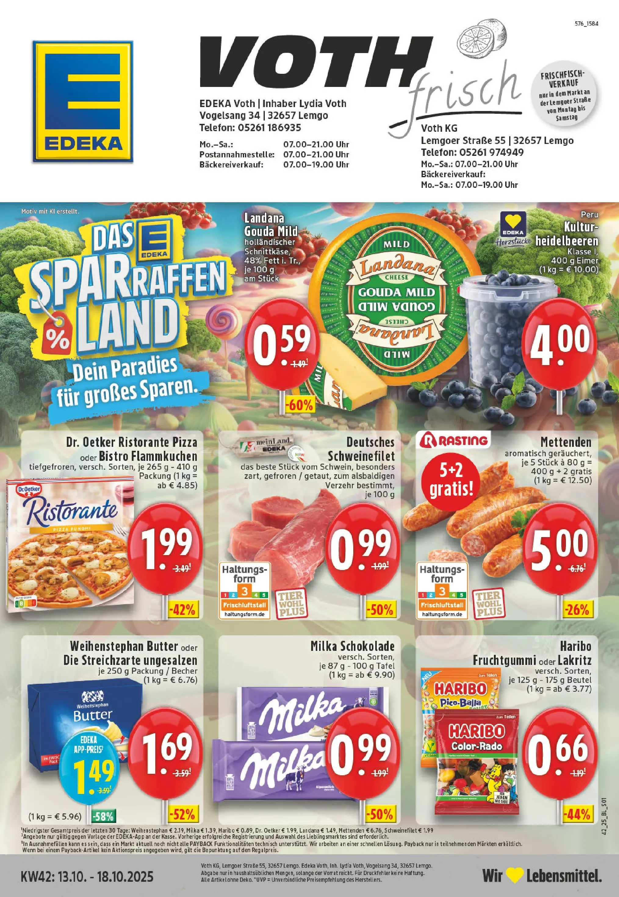 Edeka prospekt Lemgo	 (ab 13.10.2025) » Angebote Online | Seite: 1 | Produkte: Ristorante, Butter, Pizza, Telefon