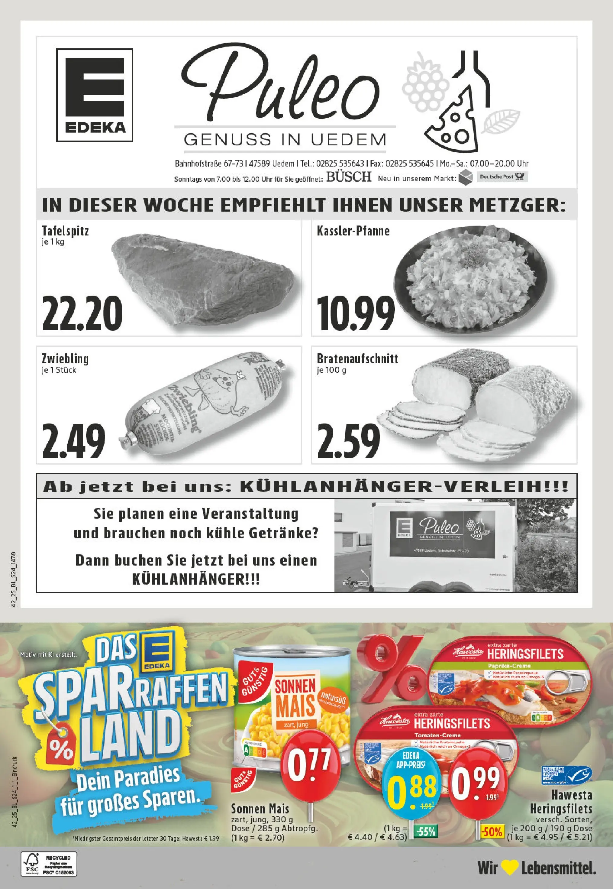 Edeka prospekt Uedem	 (ab 13.10.2025) » Angebote Online | Seite: 24 | Produkte: Tafelspitz, Kuchen, Uhr