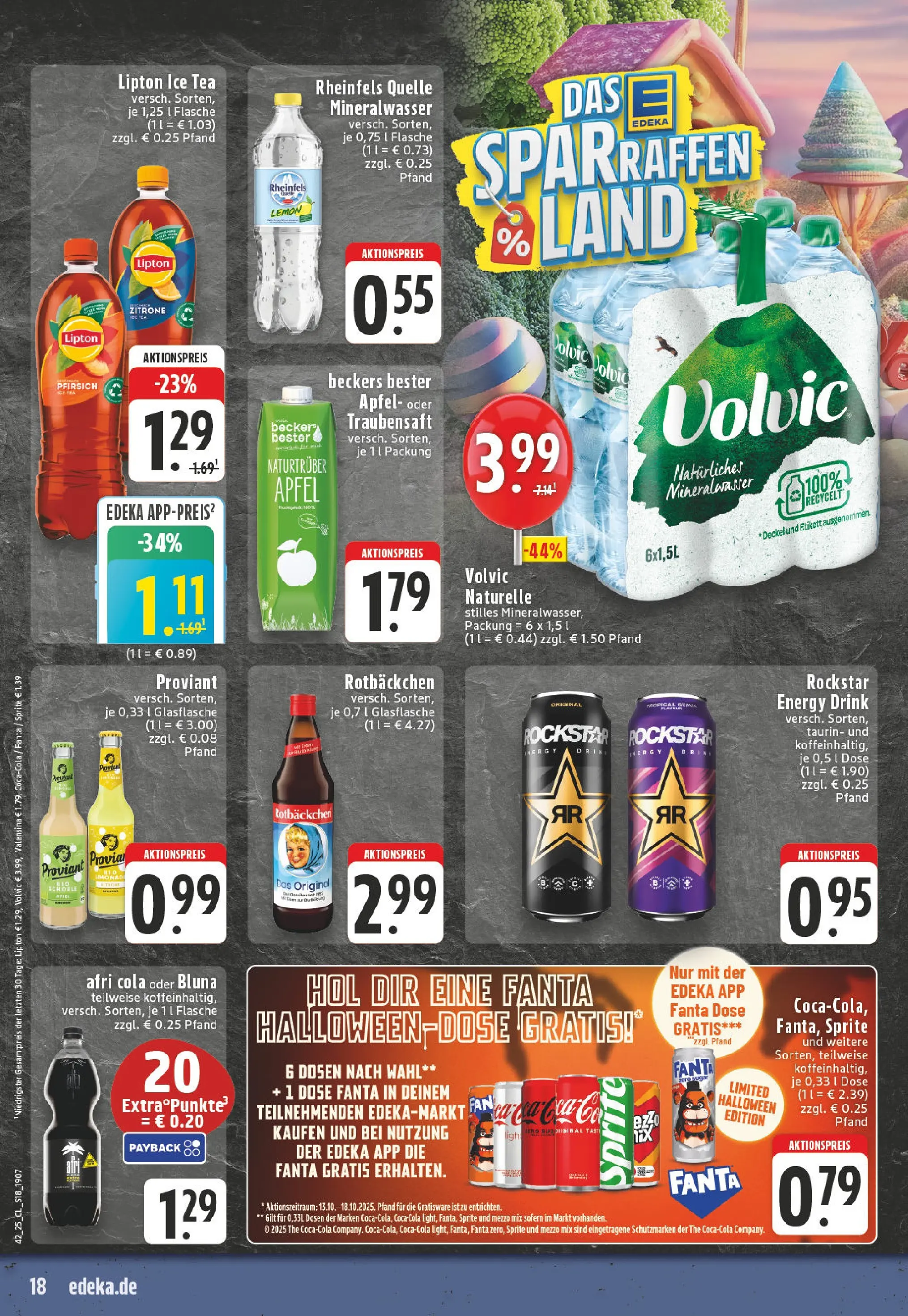 Edeka prospekt Paderborn	 (ab 13.10.2025) » Angebote Online | Seite: 18 | Produkte: Cola, Rockstar, Pfirsich, Rheinfels quelle