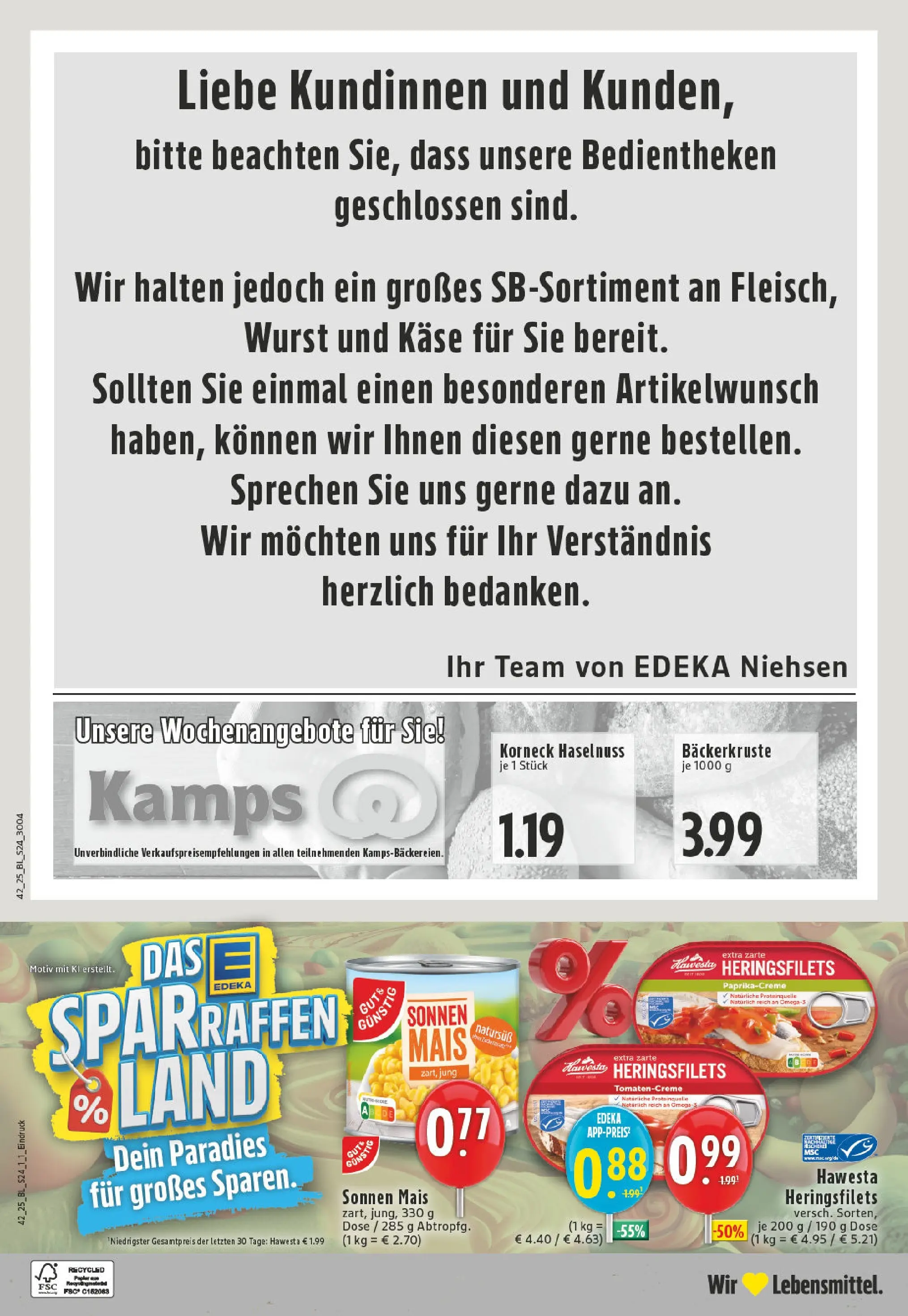 Edeka prospekt Neuss-Meertal	 (ab 13.10.2025) » Angebote Online | Seite: 24 | Produkte: Käse, Wurst