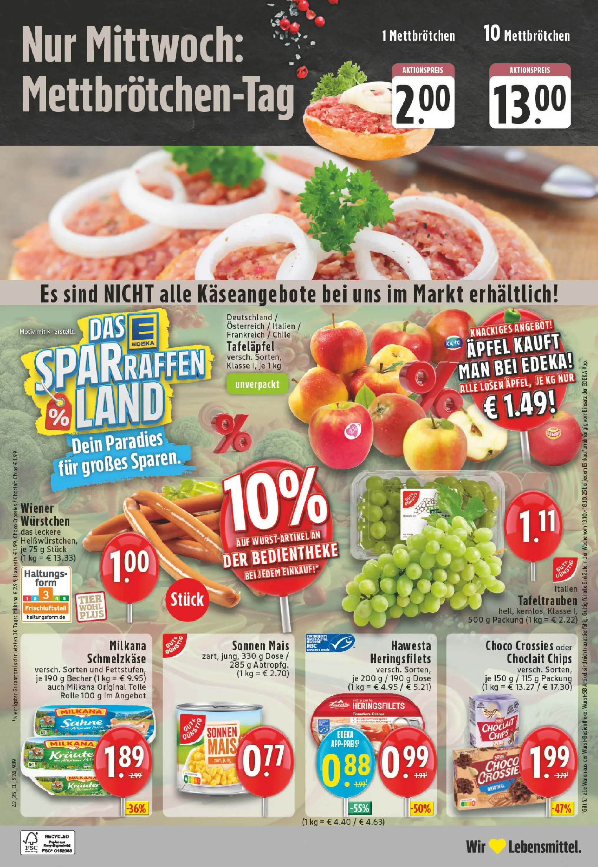 Edeka prospekt Iserlohn	 (ab 13.10.2025) » Angebote Online | Seite: 24 | Produkte: Wiener wurstchen, Tomaten, Creme, Chips
