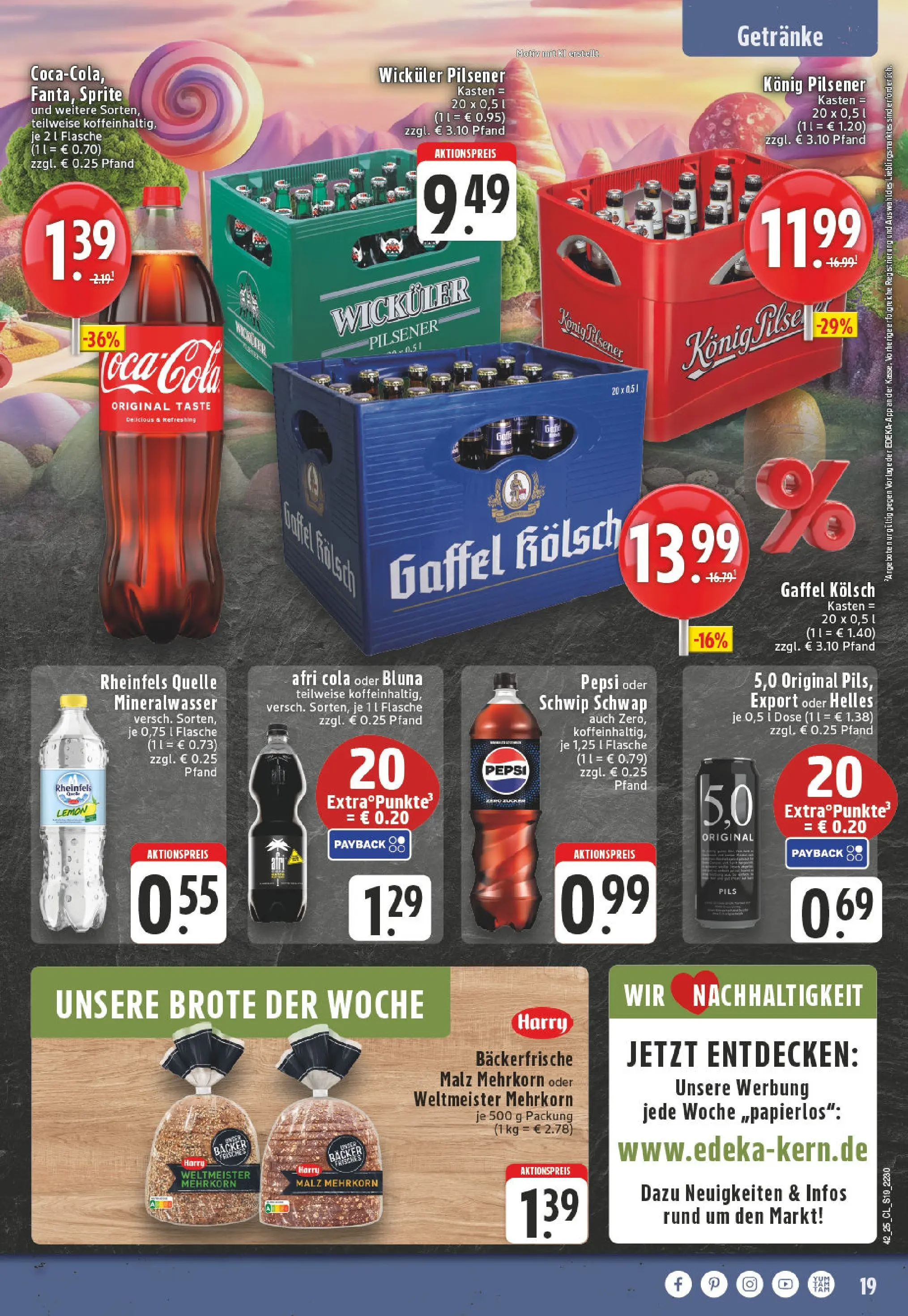 Edeka prospekt Leverkusen	 (ab 13.10.2025) » Angebote Online | Seite: 19 | Produkte: Sprite, Cola, Pils, Mineralwasser