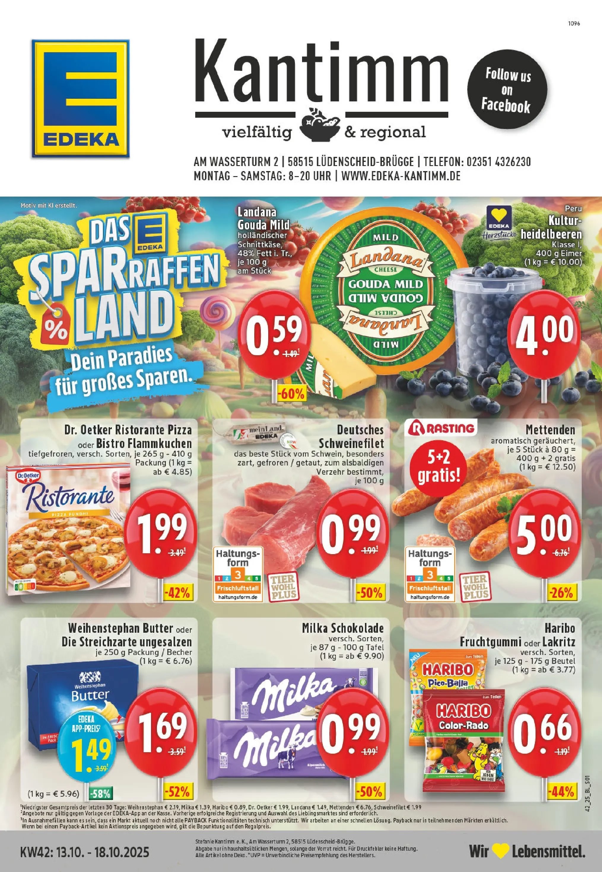 Edeka prospekt Lüdenscheid	 (ab 13.10.2025) » Angebote Online | Seite: 1 | Produkte: Ristorante, Gouda, Milka, Telefon