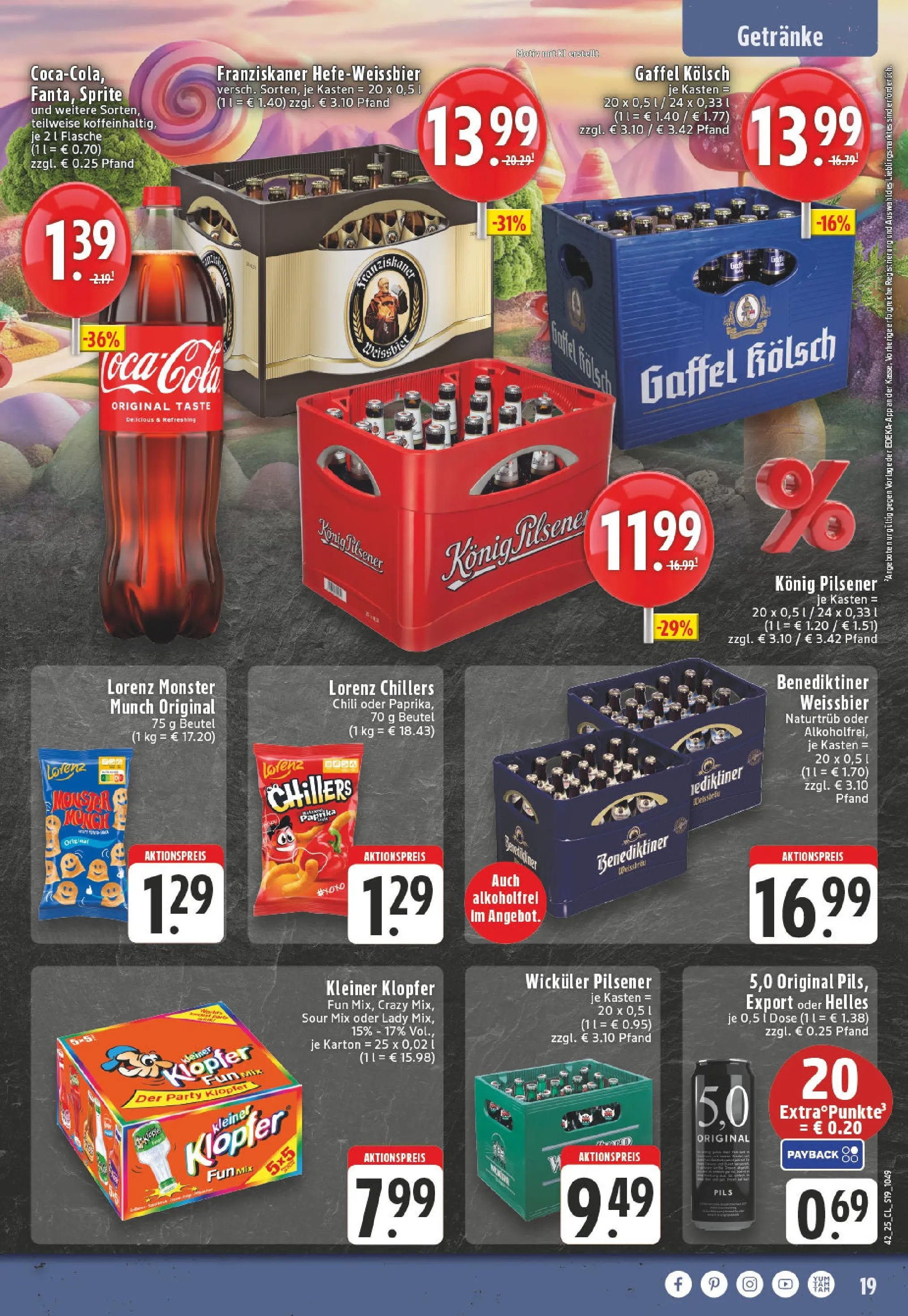 Edeka prospekt Kempenich	 (ab 13.10.2025) » Angebote Online | Seite: 19 | Produkte: Franziskaner, Konig pilsener, Monster, Paprika