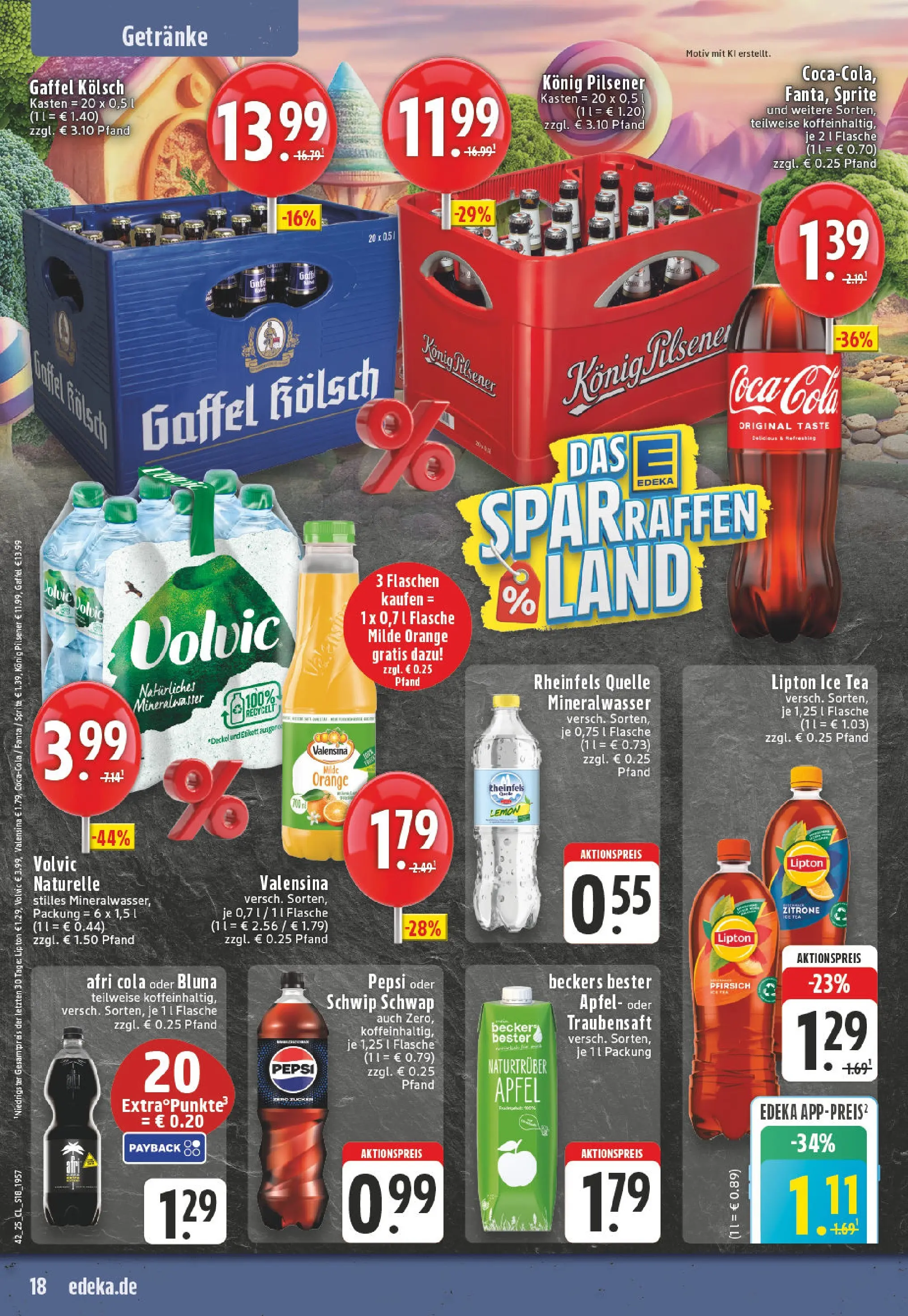 Edeka prospekt Leverkusen-Schlebusch	 (ab 13.10.2025) » Angebote Online | Seite: 18 | Produkte: Mineralwasser, Valensina, Pfirsich, Rheinfels quelle