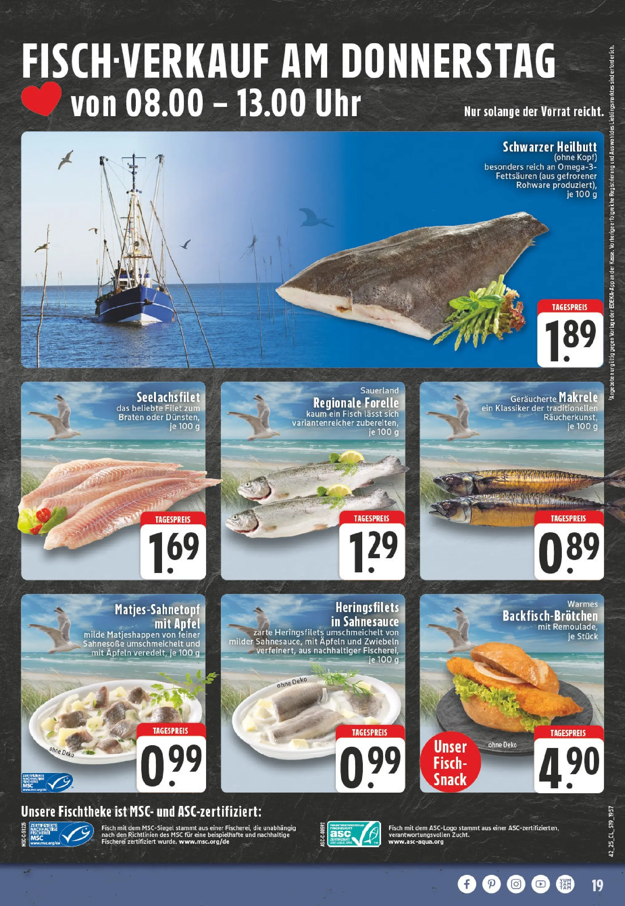 Edeka prospekt Leverkusen-Schlebusch	 (ab 13.10.2025) » Angebote Online | Seite: 19 | Produkte: Äpfel, Fisch, Zwiebeln, Uhr