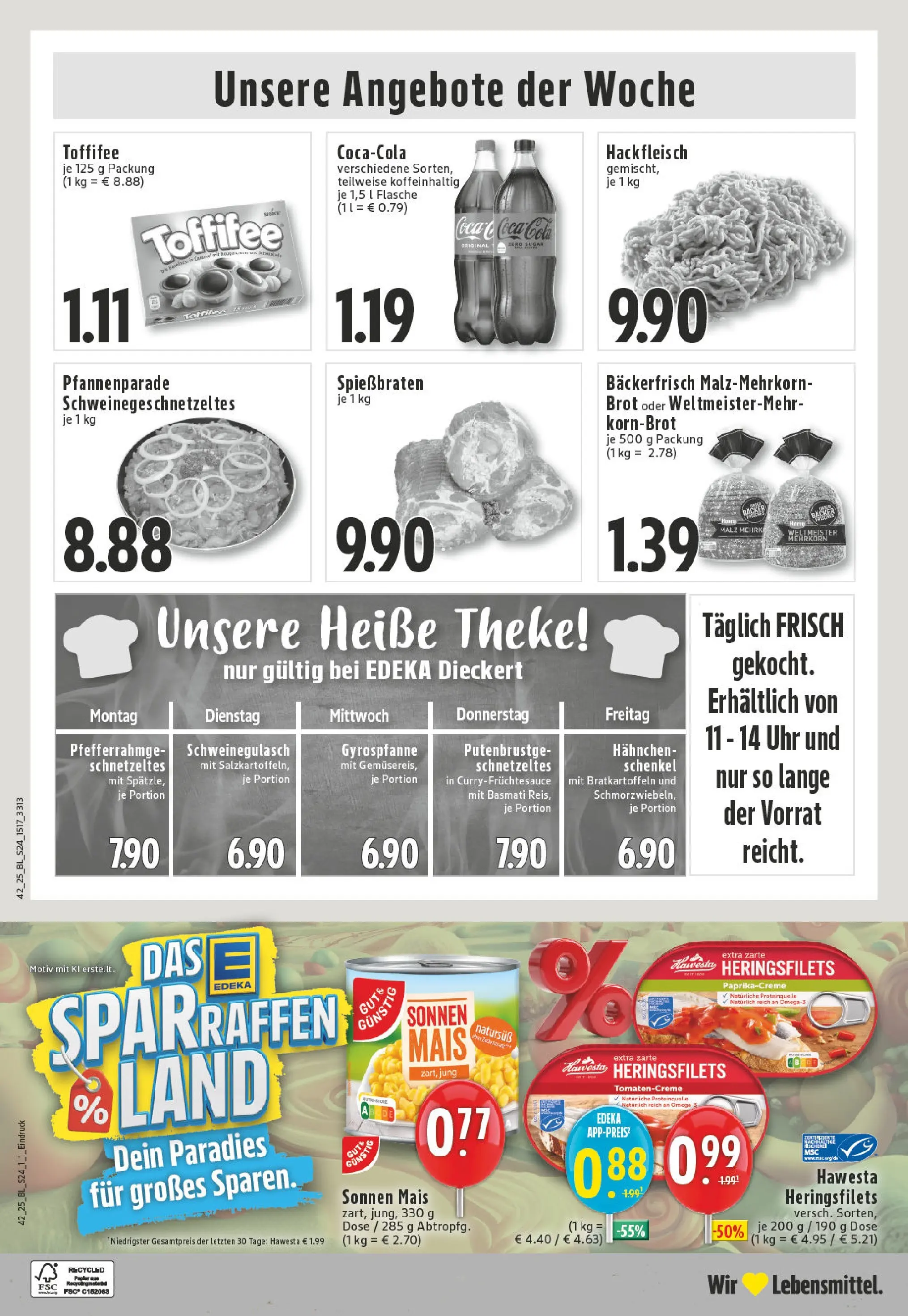 Edeka prospekt Heinsberg	 (ab 13.10.2025) » Angebote Online | Seite: 24 | Produkte: Coca cola, Toffifee, Uhr, Hackfleisch
