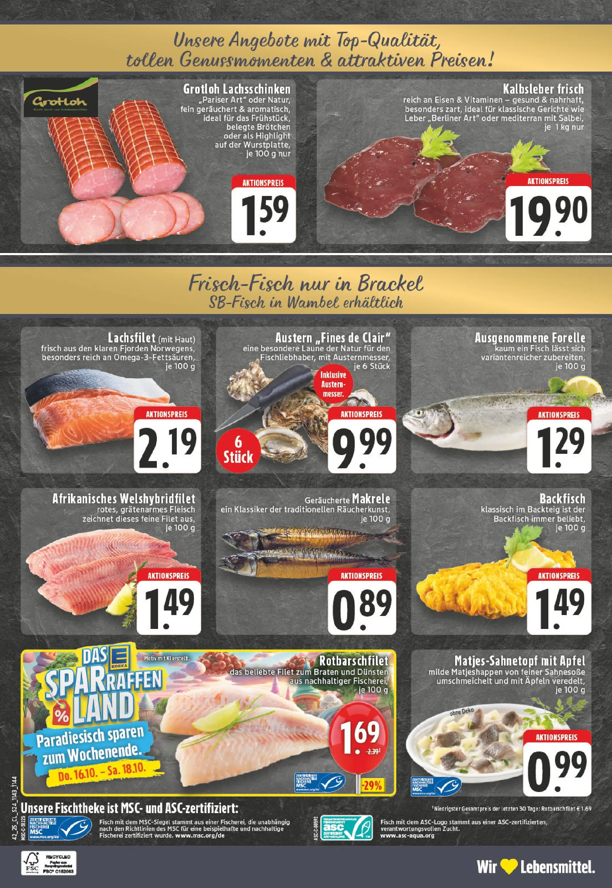 Edeka prospekt Dortmund-Brackel	 (ab 13.10.2025) » Angebote Online | Seite: 24 | Produkte: Äpfel, Kalbsleber, Fisch, Fleisch