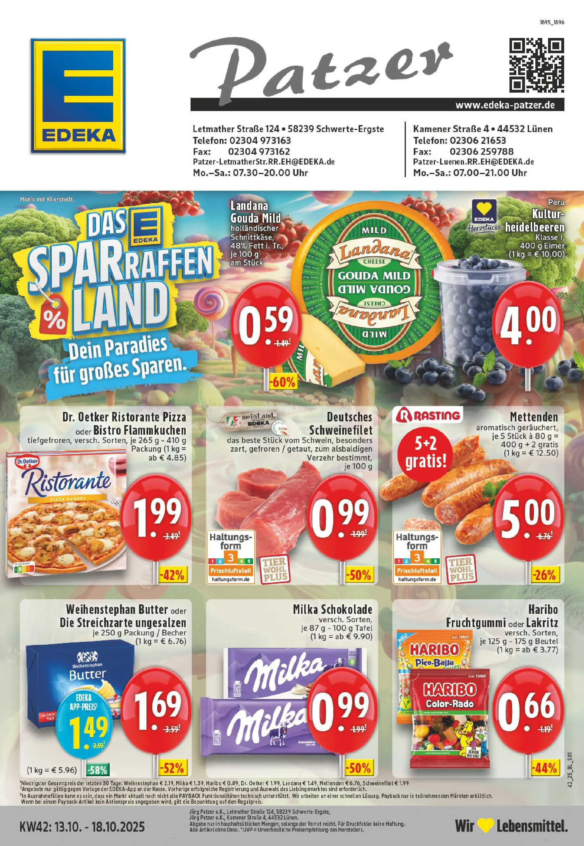 Edeka prospekt Schwerte - Ergste	 (ab 13.10.2025) » Angebote Online | Seite: 1 | Produkte: Butter, Schokolade, Milka schokolade, Milka