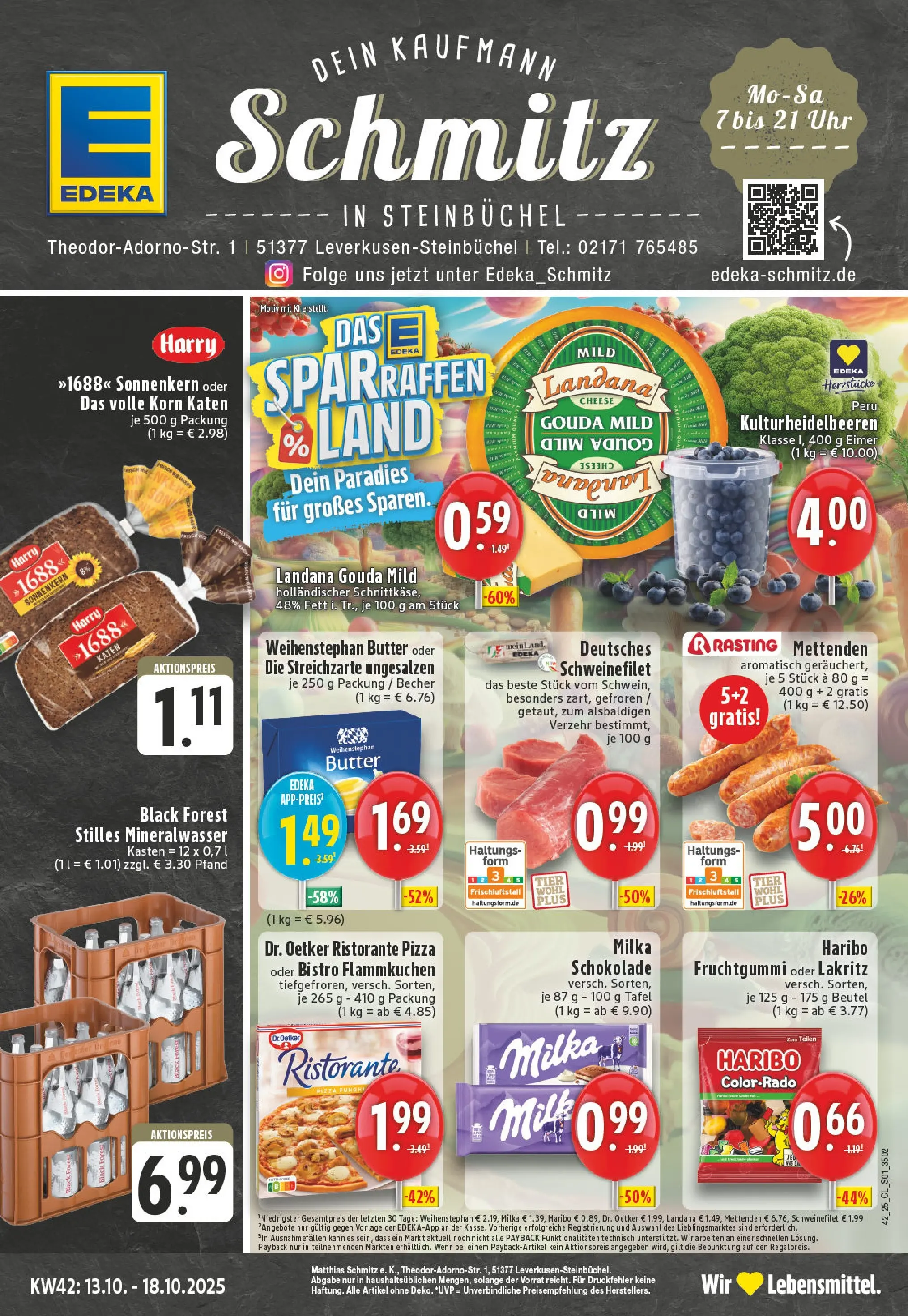 Edeka prospekt Leverkusen	 (ab 13.10.2025) » Angebote Online | Seite: 1 | Produkte: Ristorante, Gouda, Milka, Weihenstephan butter