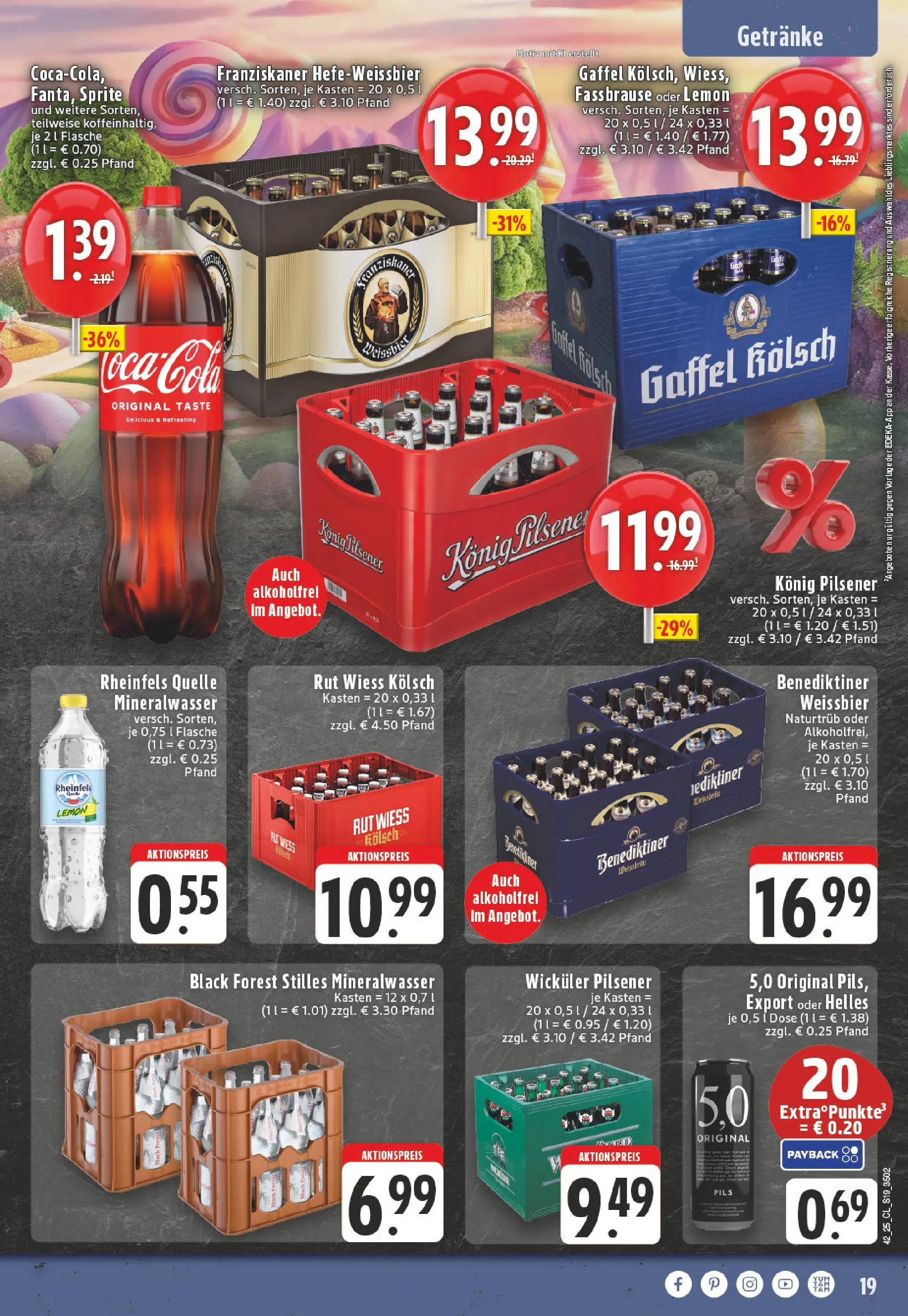 Edeka prospekt Leverkusen	 (ab 13.10.2025) » Angebote Online | Seite: 19 | Produkte: Franziskaner, Pils, Mineralwasser, Fassbrause