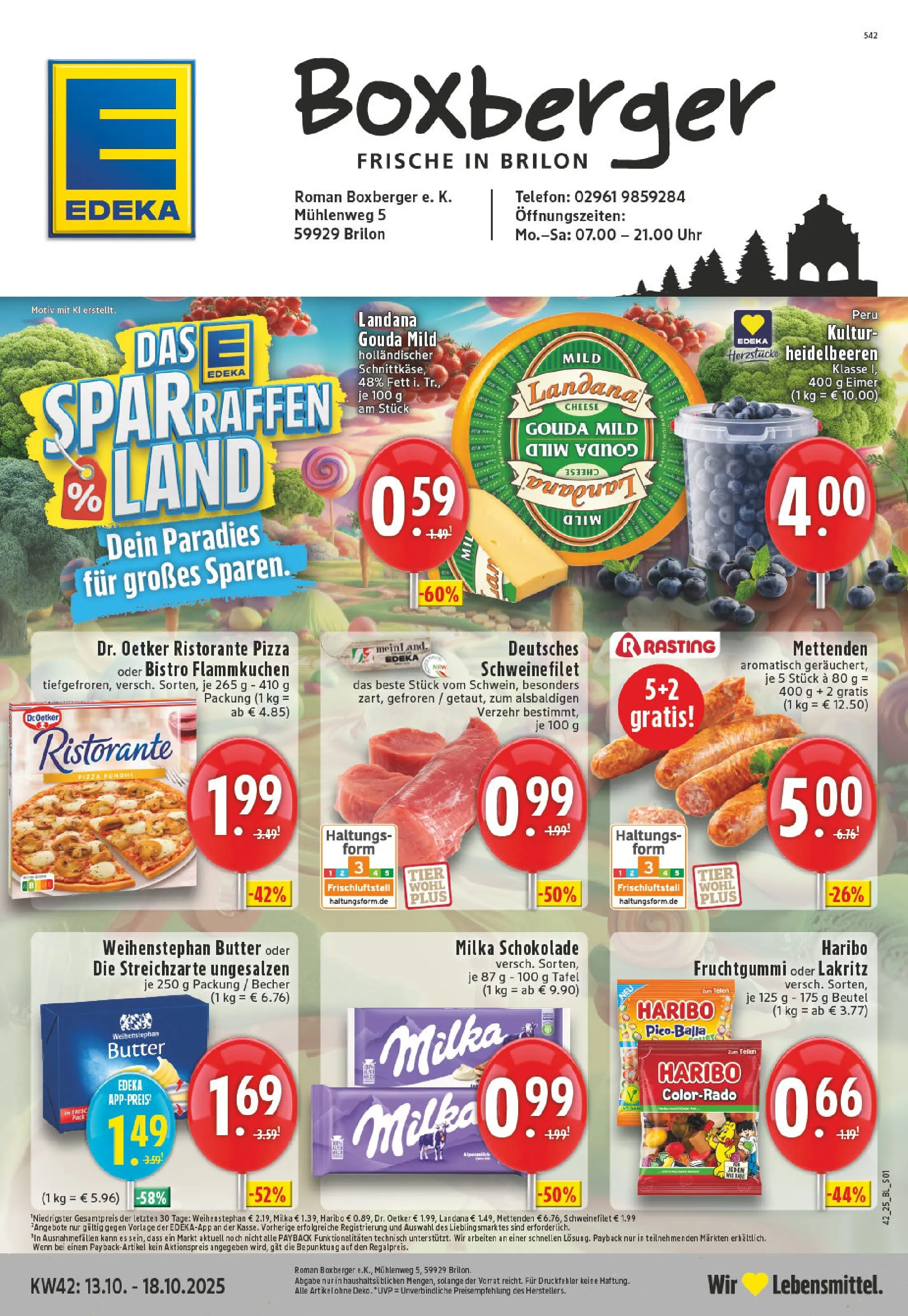 Edeka prospekt Brilon	 (ab 13.10.2025) » Angebote Online | Seite: 1 | Produkte: Schokolade, Milka, Schweinefilet, Telefon