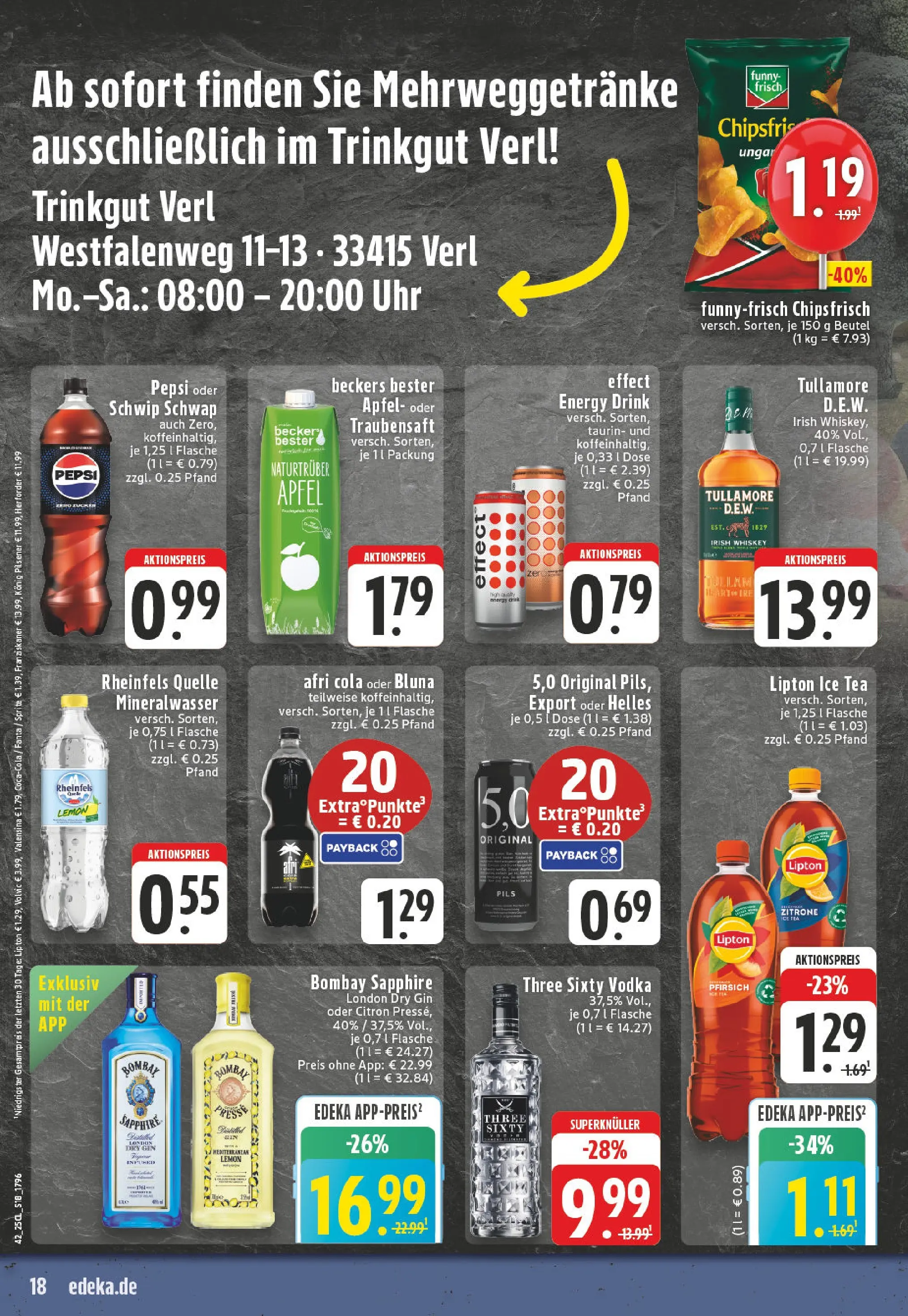 Edeka prospekt Verl	 (ab 13.10.2025) » Angebote Online | Seite: 18 | Produkte: Franziskaner, Energy, Zitrone, Pfirsich