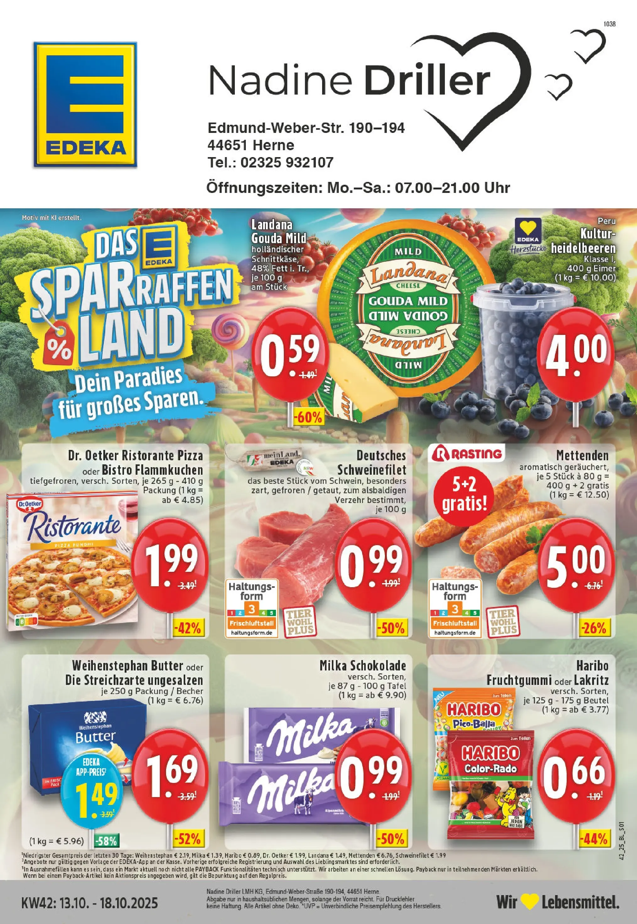 Edeka prospekt Herne	 (ab 13.10.2025) » Angebote Online | Seite: 1 | Produkte: Schokolade, Gouda, Milka, Weihenstephan butter