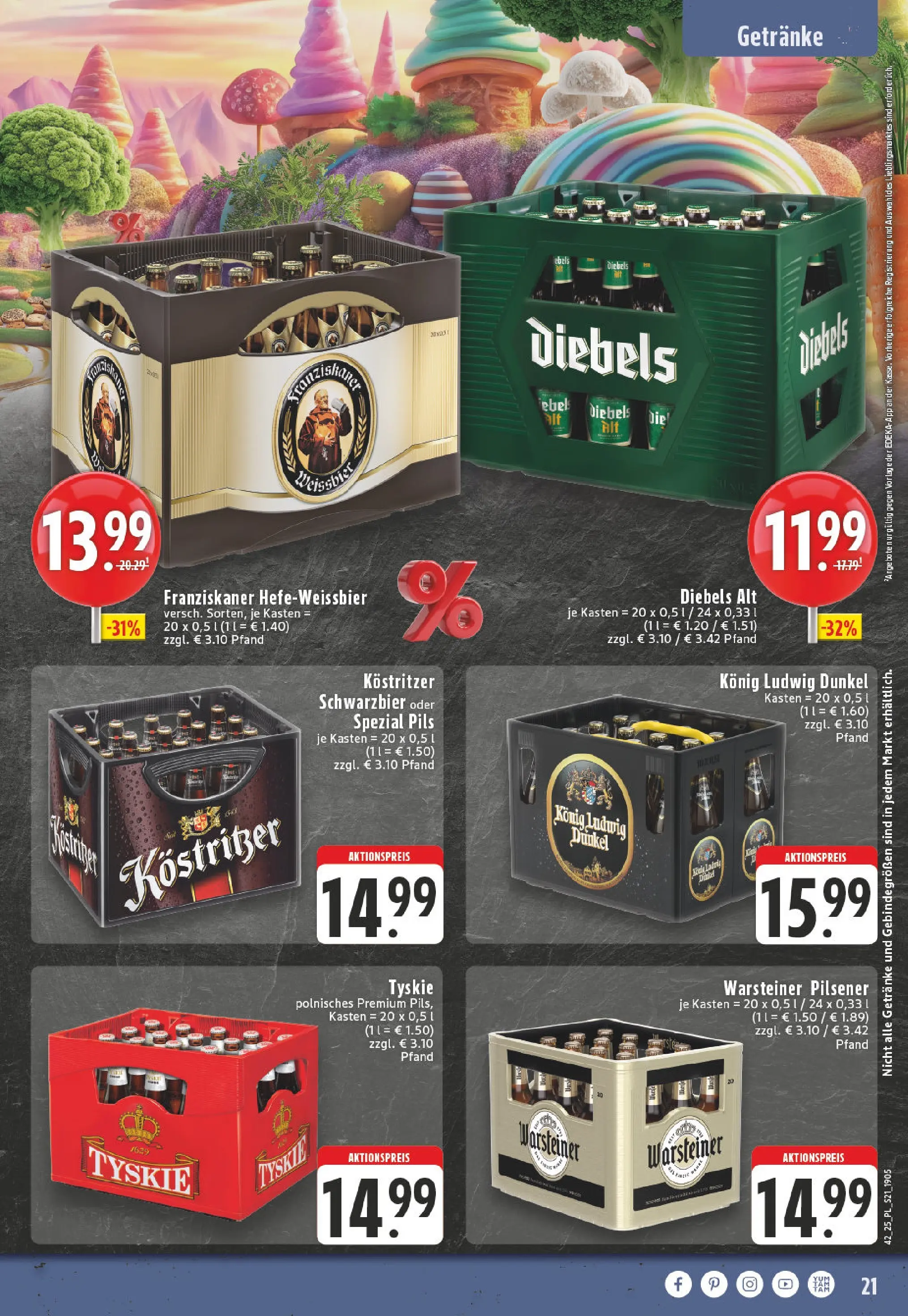 Edeka prospekt Lippstadt	 (ab 13.10.2025) » Angebote Online | Seite: 21 | Produkte: Franziskaner, Tyskie, Kostritzer, Diebels