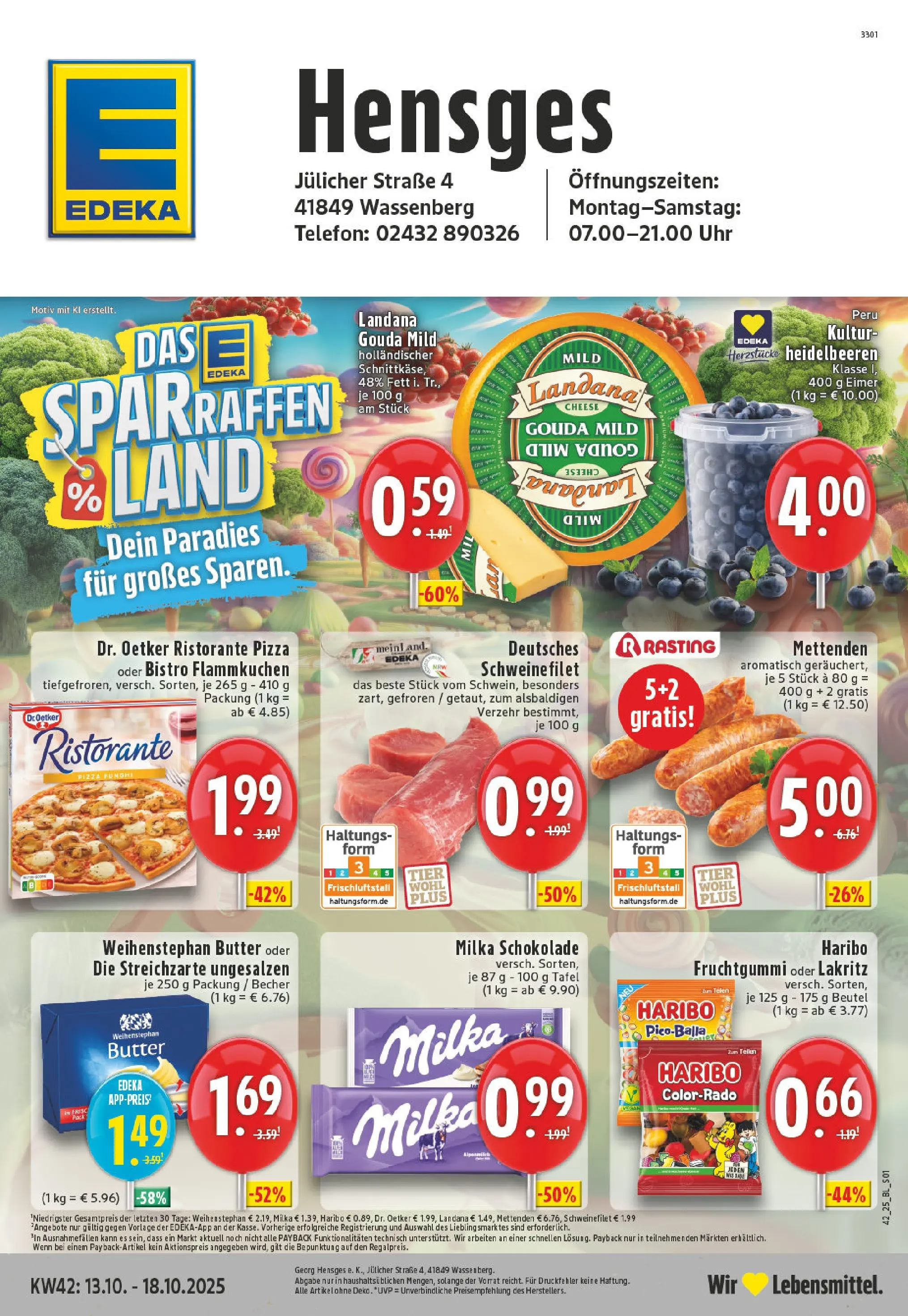 Edeka prospekt Wassenberg	 (ab 13.10.2025) » Angebote Online | Seite: 1 | Produkte: Schokolade, Milka schokolade, Milka, Uhr