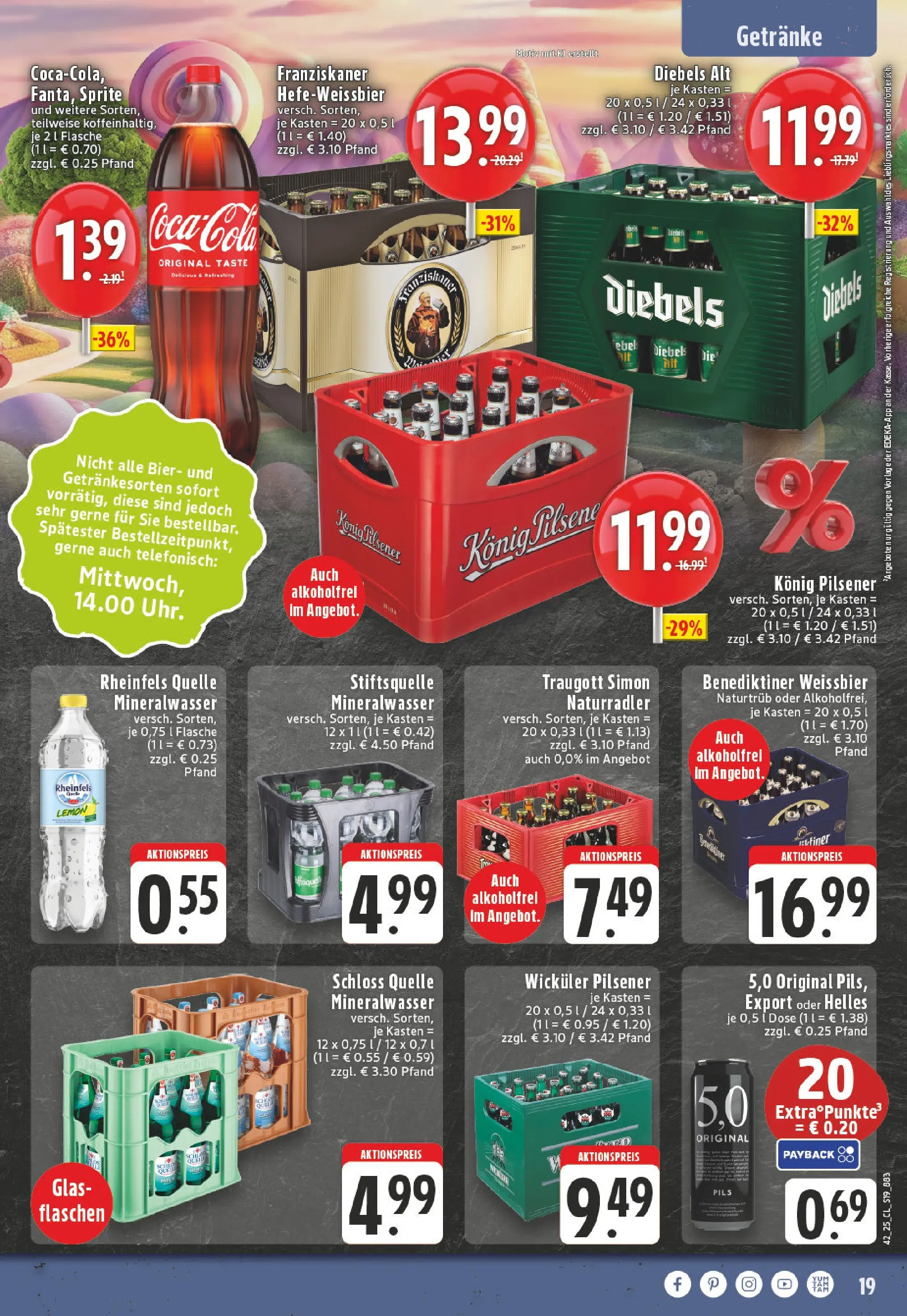 Edeka prospekt Erkelenz	 (ab 13.10.2025) » Angebote Online | Seite: 19 | Produkte: Konig pilsener, Bier, Weißbier, Diebels