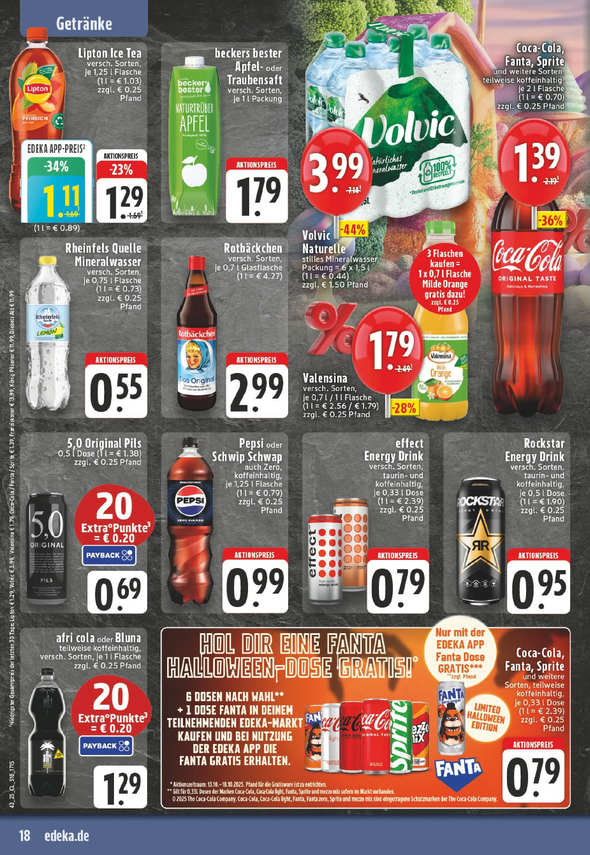 Edeka prospekt Lünen-Brambauer	 (ab 13.10.2025) » Angebote Online | Seite: 18 | Produkte: Mezzo mix, Schwip schwap, Pfirsich, Diebels