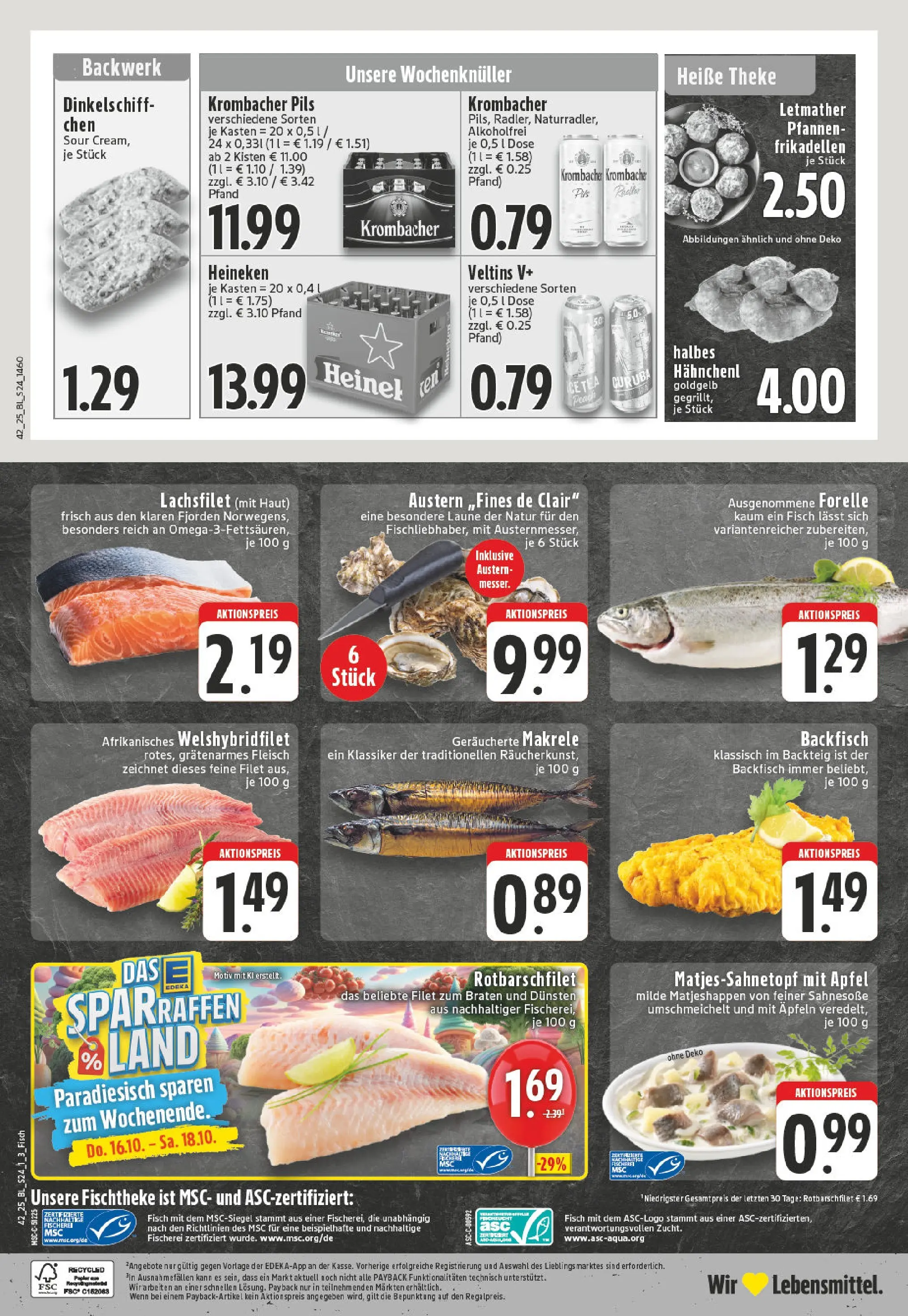 Edeka prospekt Iserlohn-Letmathe	 (ab 13.10.2025) » Angebote Online | Seite: 24 | Produkte: Theke, Äpfel, Fisch, Krombacher