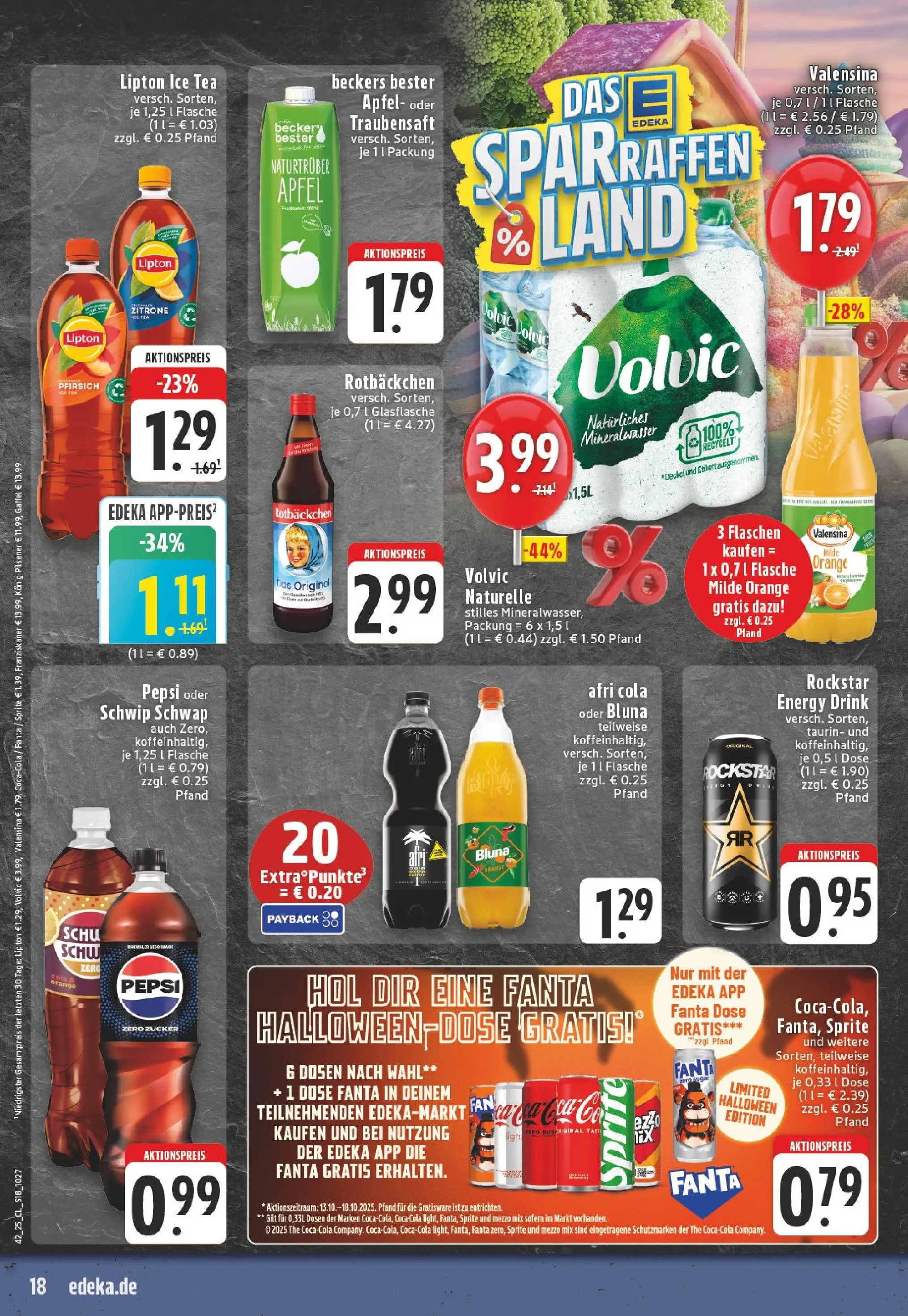 Edeka prospekt Ruppichteroth	 (ab 13.10.2025) » Angebote Online | Seite: 18 | Produkte: Fanta, Äpfel, Mineralwasser, Zucker