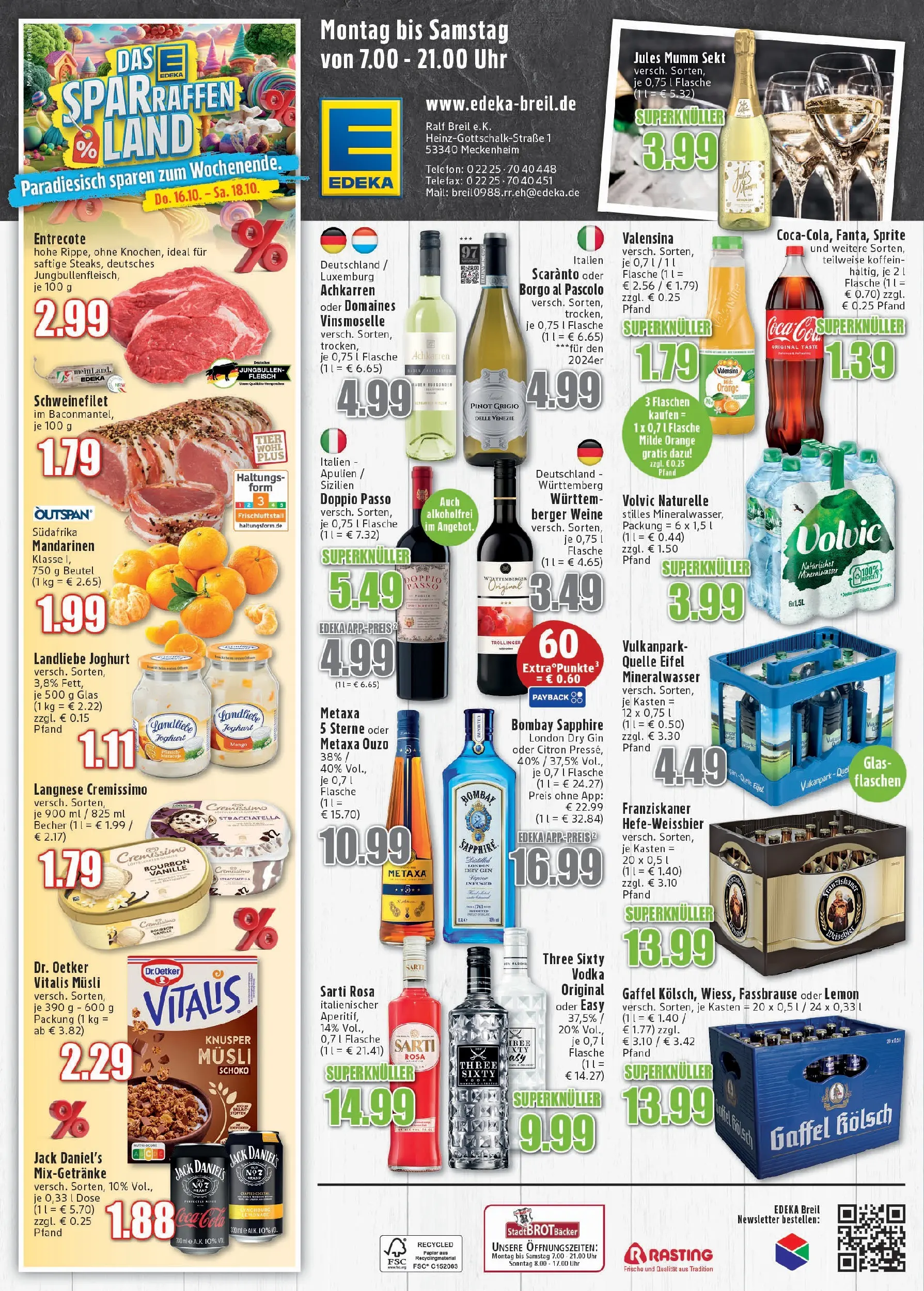 Edeka prospekt Meckenheim	 (ab 13.10.2025) » Angebote Online | Seite: 6 | Produkte: Ouzo, Entrecote, Landliebe joghurt, Fleisch