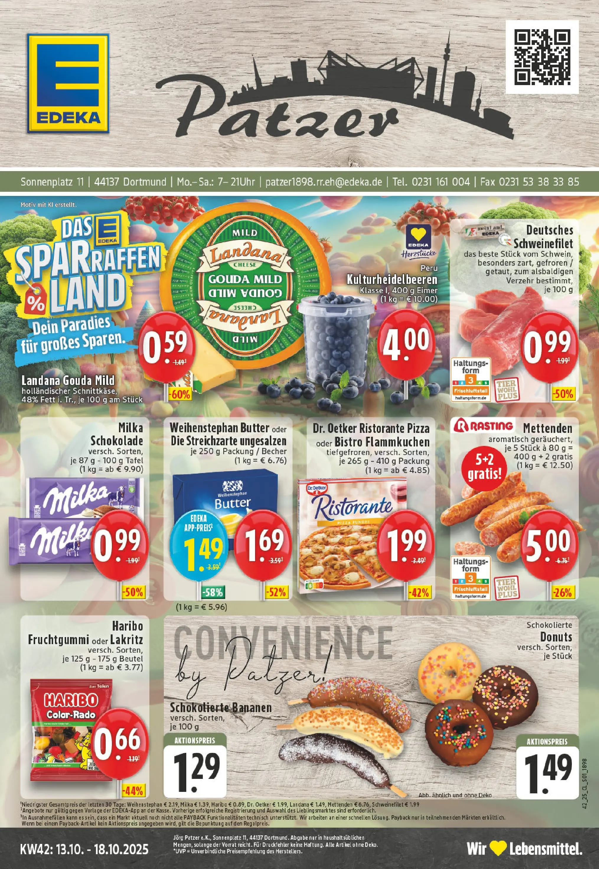 Edeka prospekt Dortmund	 (ab 13.10.2025) » Angebote Online | Seite: 1 | Produkte: Ristorante, Schokolade, Bananen, Donuts