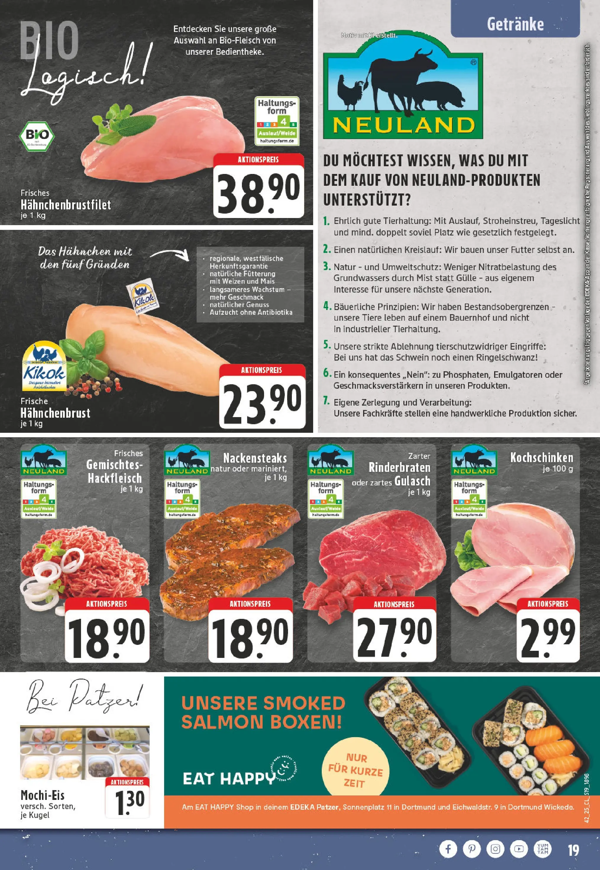 Edeka prospekt Dortmund	 (ab 13.10.2025) » Angebote Online | Seite: 19 | Produkte: Rinderbraten, Hahnchen, Mochi, Hackfleisch