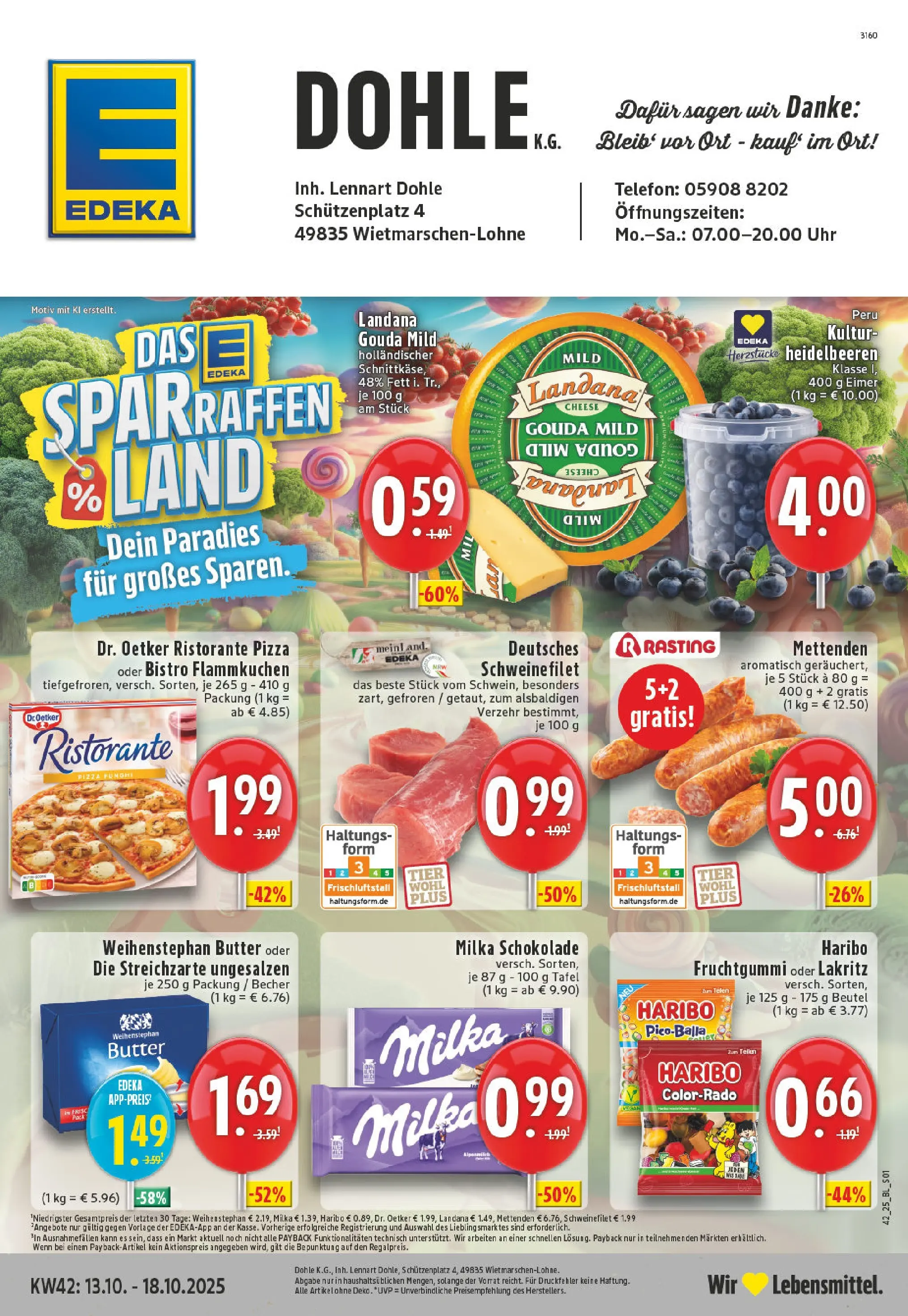 Edeka prospekt Lohne	 (ab 13.10.2025) » Angebote Online | Seite: 1 | Produkte: Ristorante, Haribo, Butter, Uhr