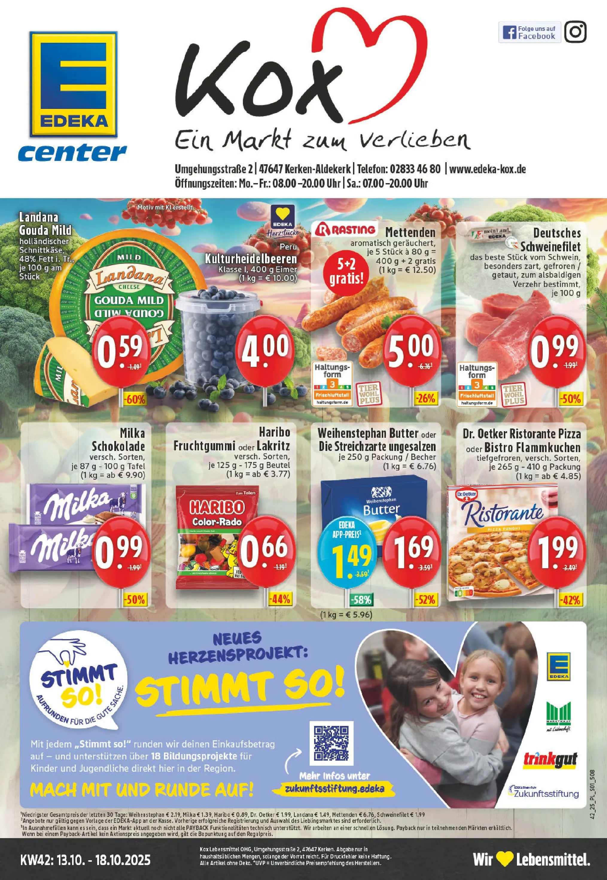 Edeka prospekt Kerken-Aldekerk	 (ab 13.10.2025) » Angebote Online | Seite: 1 | Produkte: Ristorante, Gouda, Milka, Telefon