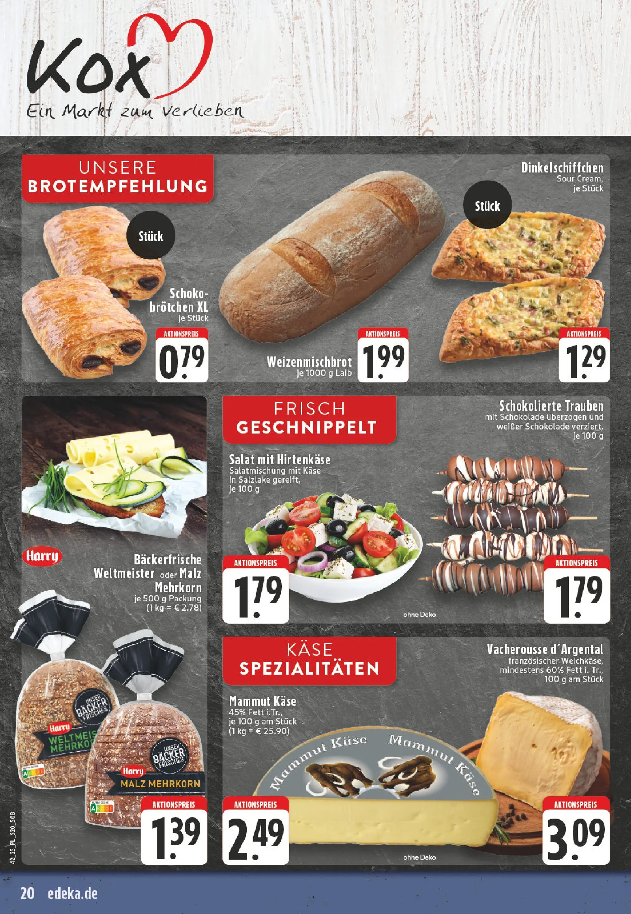Edeka prospekt Kerken-Aldekerk	 (ab 13.10.2025) » Angebote Online | Seite: 20 | Produkte: Feta, Käse, Trauben, Salat