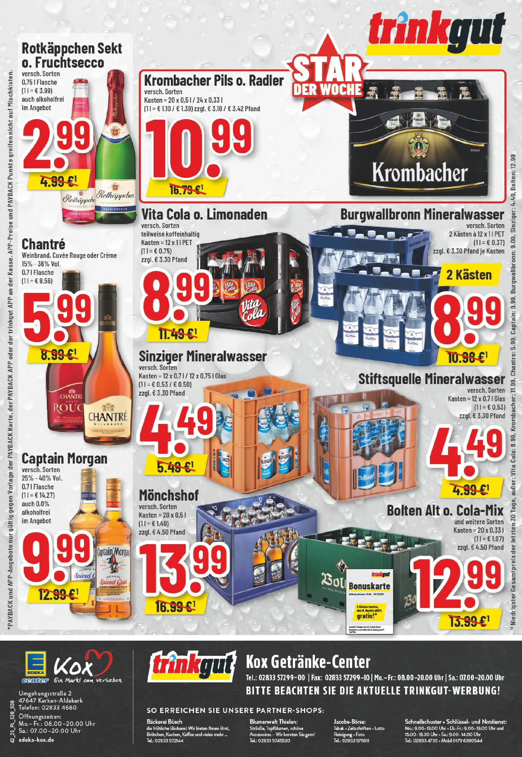 Edeka prospekt Kerken-Aldekerk	 (ab 13.10.2025) » Angebote Online | Seite: 28 | Produkte: Sekt, Fruchtsecco, Krombacher, Captain morgan