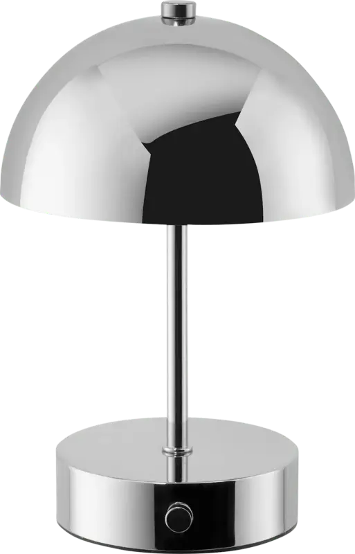 dm home LED Tischlampe aus Metall, chrom (22x15x15 cm)