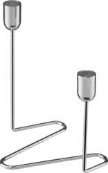 dm home Kerzenhalter aus Metall, chrom (17x13x20 cm)