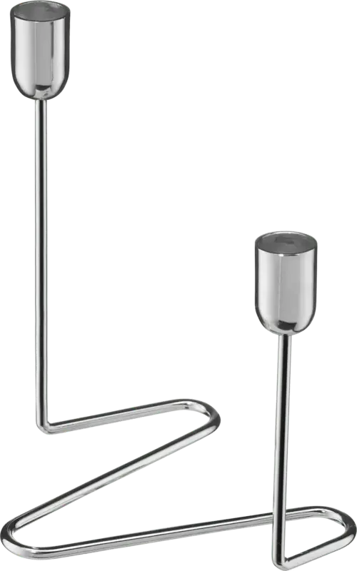 dm home Kerzenhalter aus Metall, chrom (17x13x20 cm)