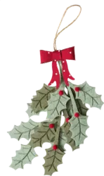 Dekorieren & Einrichten Filzzweig, Ilex mit Schleife zum Aufhängen