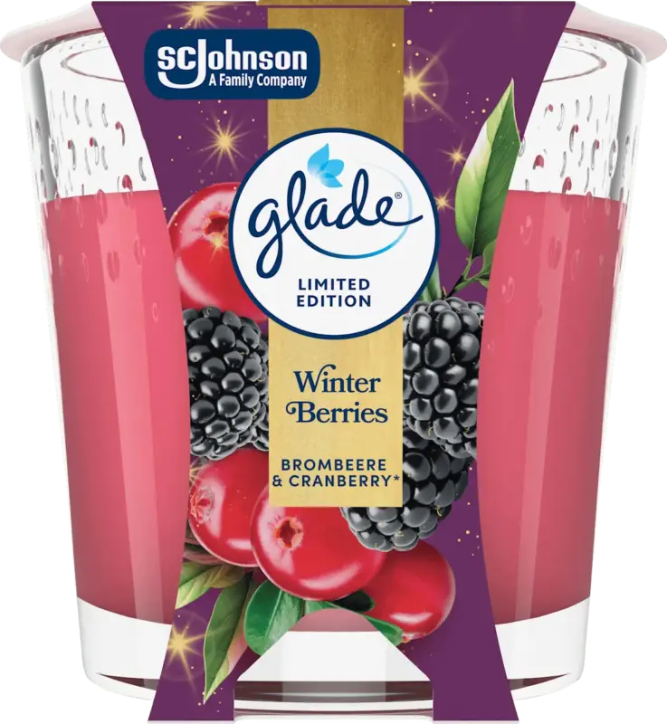 glade Duftkerze im Glas Winter Berries 112g