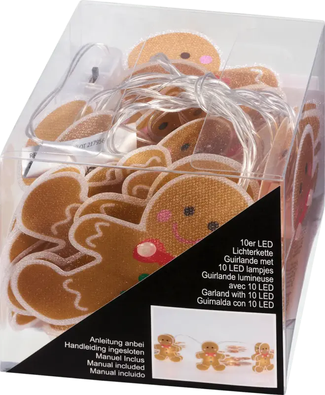 Dekorieren & Einrichten Lichterkette LED 10er Lebkuchenmännchen