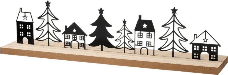 Dekorieren & Einrichten Aufsteller Häuserreihe aus Metall, schwarz