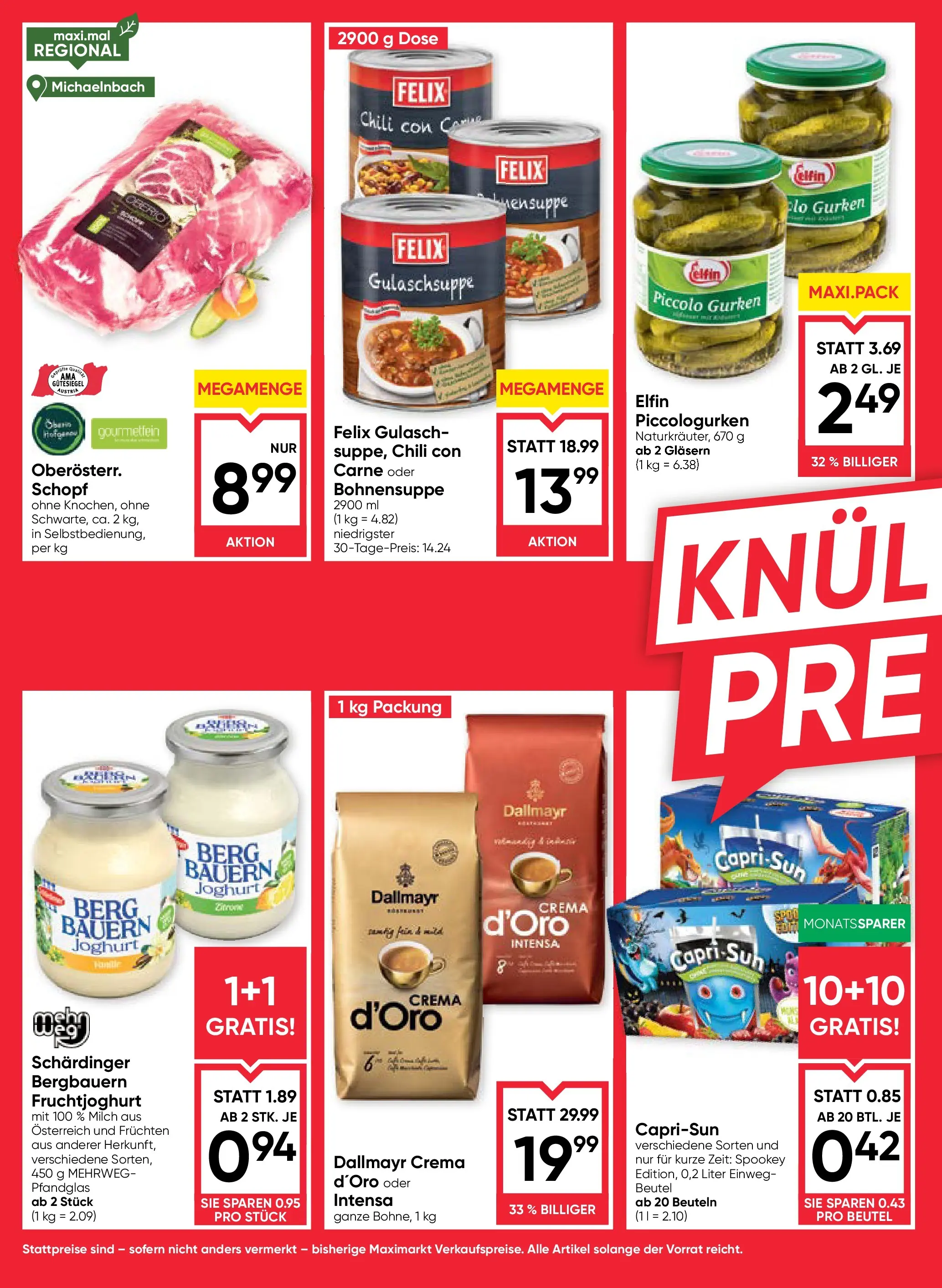 Maximarkt Anif, Bruck an der Großglocknerstraße von 16.10.2025 - Aktuelle Angebote | Seite: 4 | Produkte: Gurken, Zitrone, Milch, Joghurt