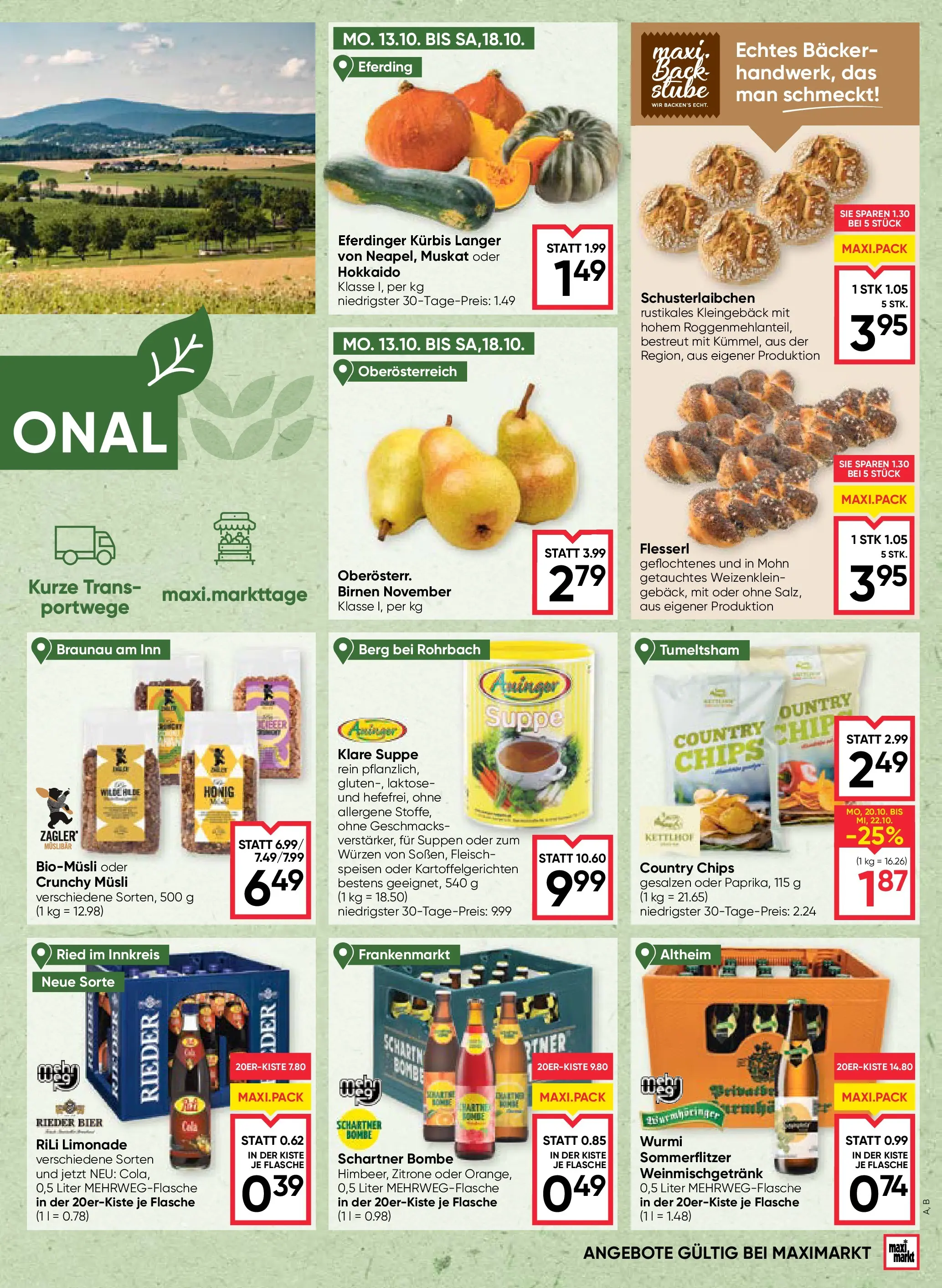 Maximarkt Anif, Bruck an der Großglocknerstraße von 16.10.2025 - Aktuelle Angebote | Seite: 7 | Produkte: Chips, Zitrone, Kürbis, Bier