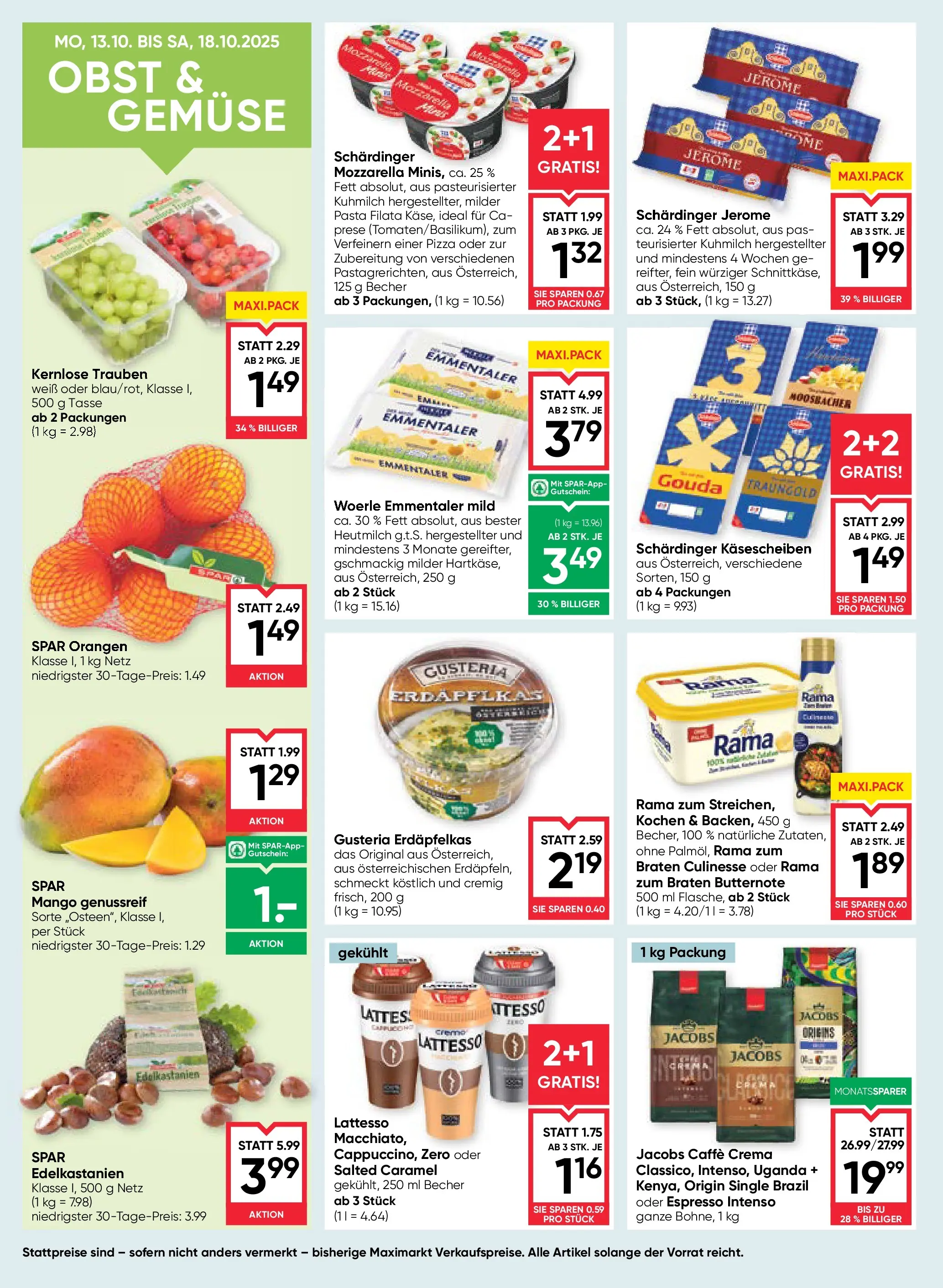 Maximarkt Anif, Bruck an der Großglocknerstraße von 16.10.2025 - Aktuelle Angebote | Seite: 10 | Produkte: Pasta, Mango, Pizza, Orangen