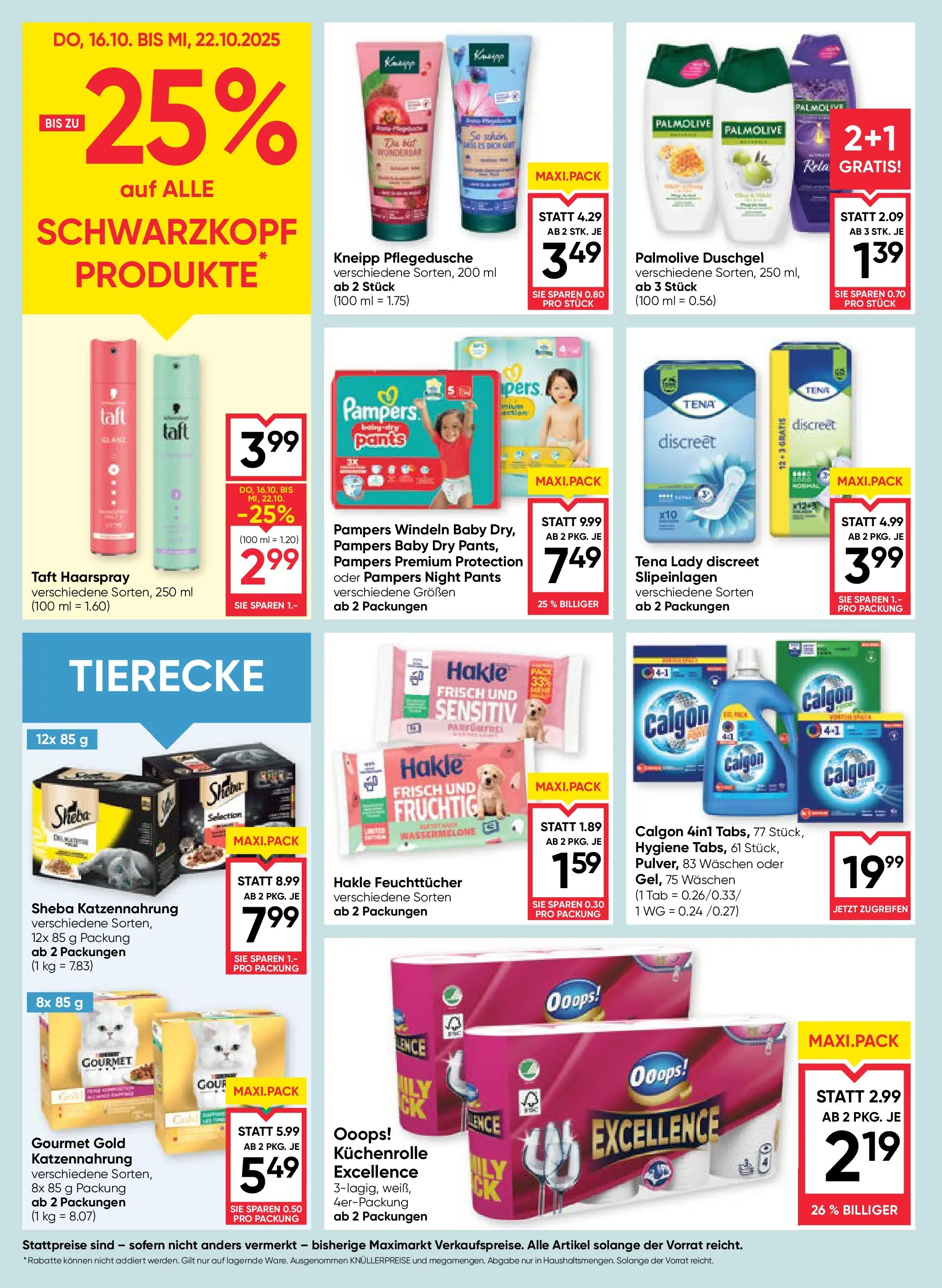 Maximarkt Anif, Bruck an der Großglocknerstraße von 16.10.2025 - Aktuelle Angebote | Seite: 16 | Produkte: Wassermelone, Pampers, Haarspray, Duschgel