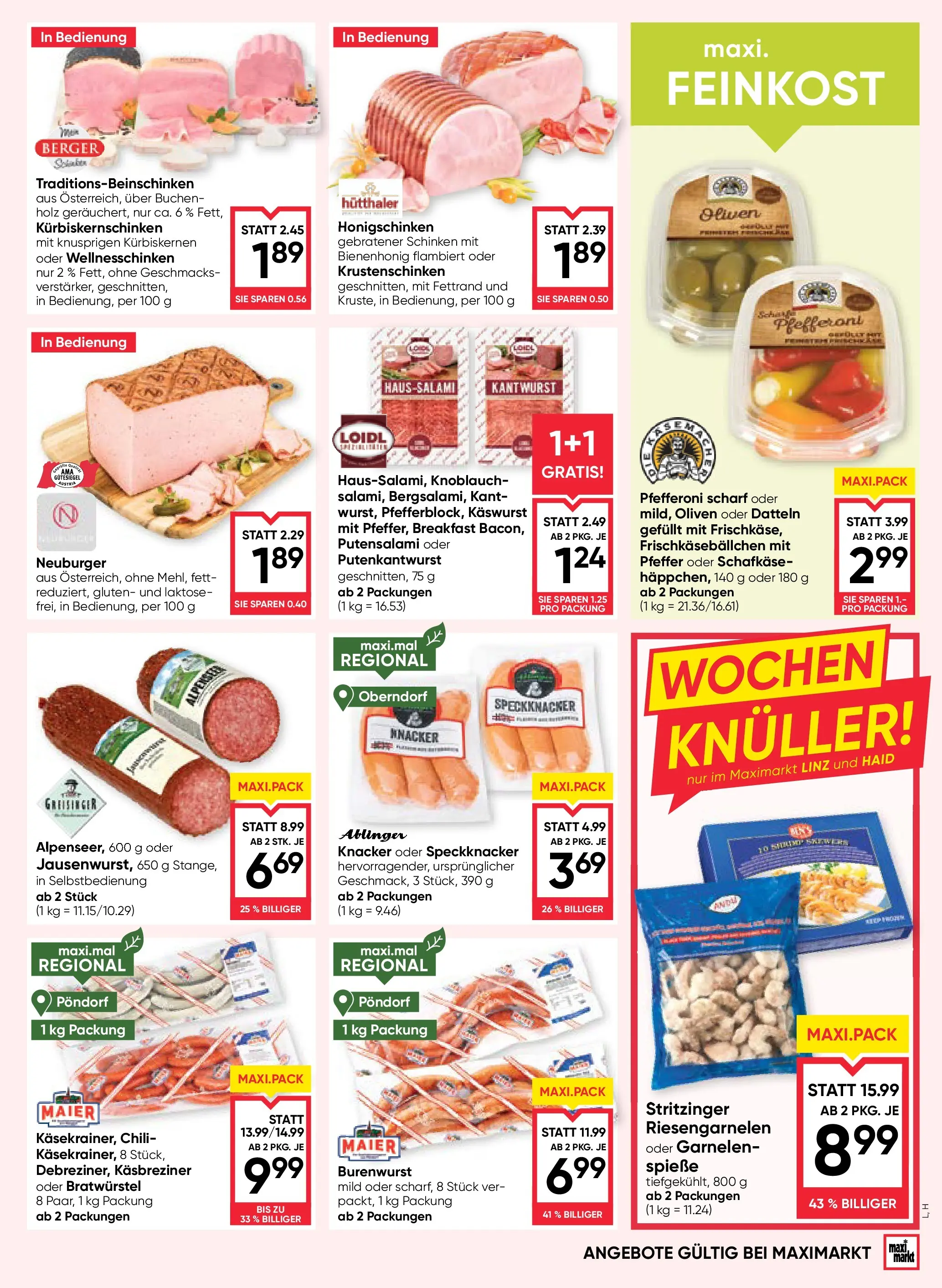 Maximarkt Haid, Linz von 16.10.2025 - Aktuelle Angebote | Seite: 9 | Produkte: Pfeffer, Knoblauch, Chili, Schinken