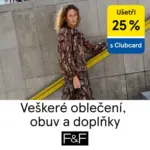 F&F Ušetři 25% veškeré oblečení, obuv a doplňky – do 15.10.2025