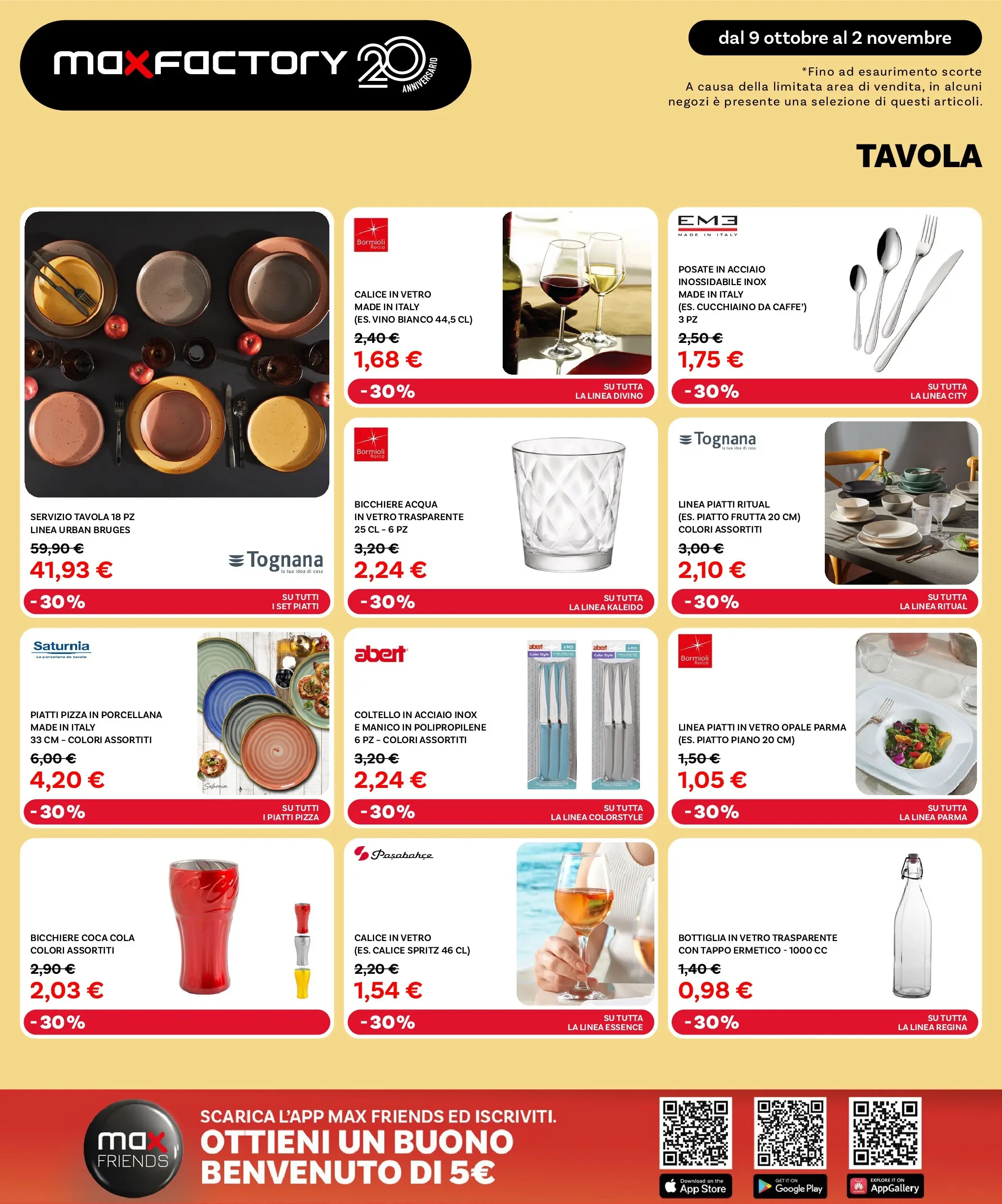 Nuovo Max Factory - Grandi Offerte fino al -50% dal 09/10/2025 > offerte anteprima 🛍️ | Pagina: 10 | Prodotti: Posate, Acqua, Frutta, Bottiglia