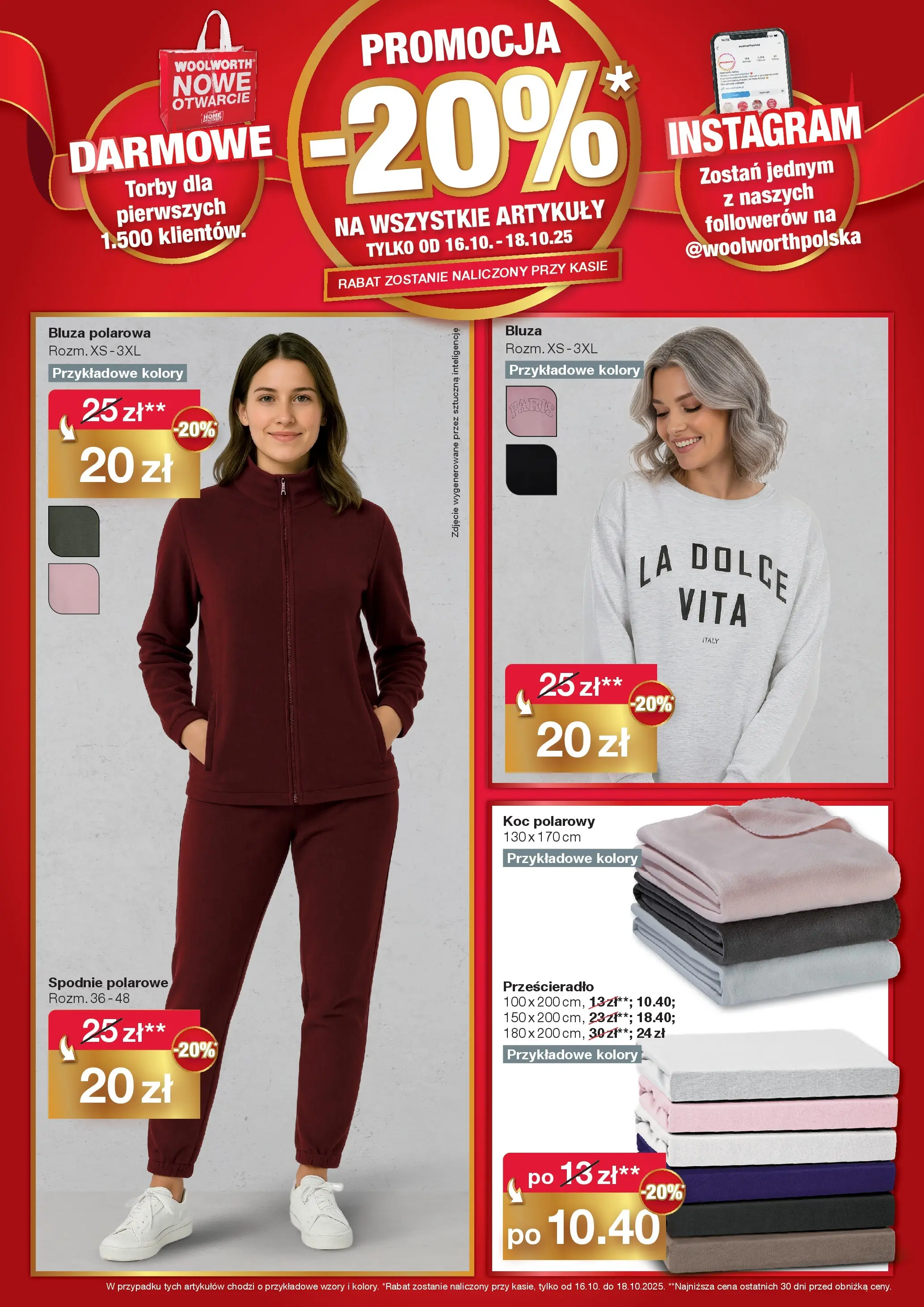 Woolworth Gazetka - Już w Legnicy od (16.10.2025 - 18.10.2025) | Strona: 3 | Produkty: Spodnie, Koc